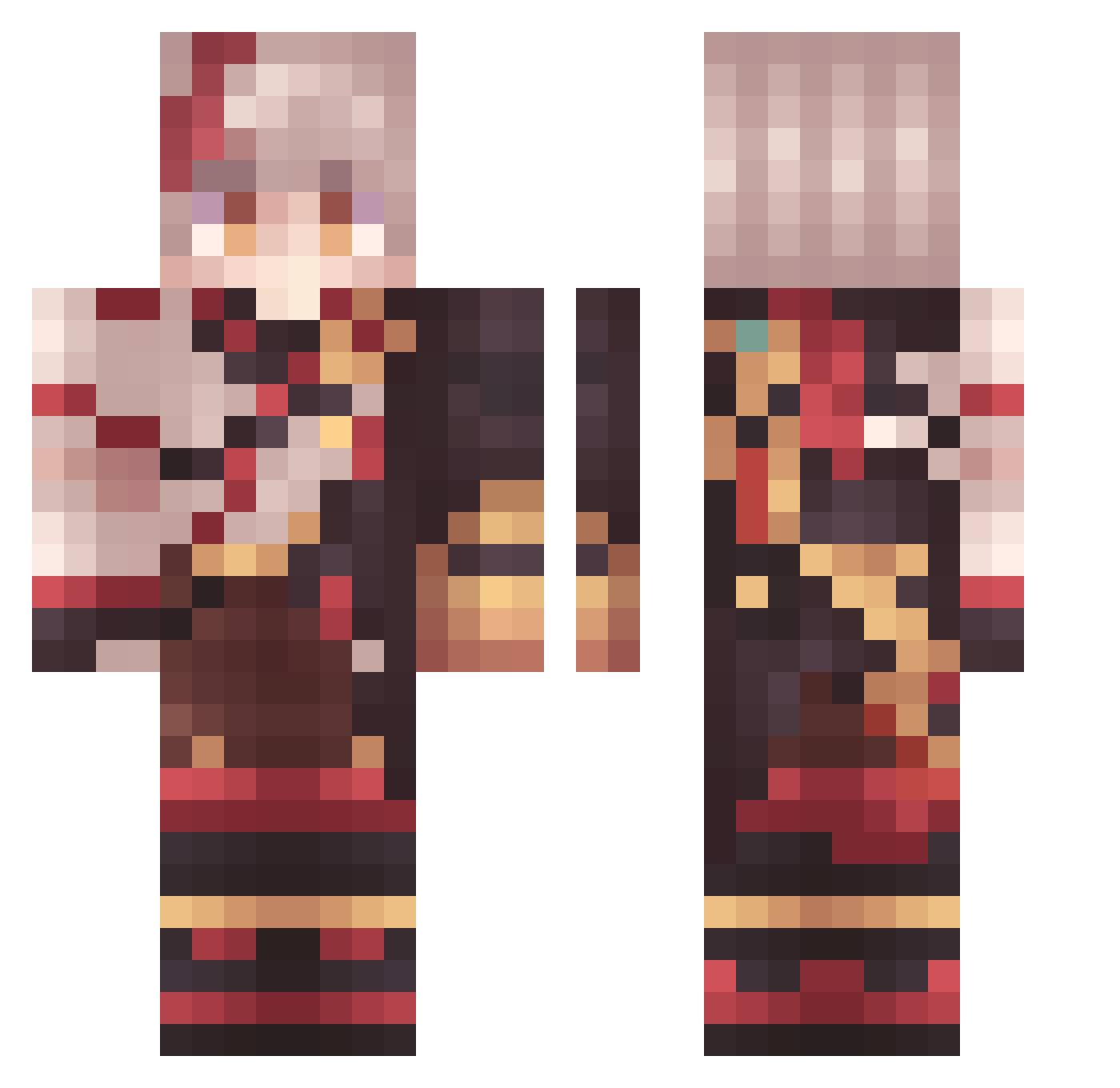 Scancy Minecraft skin, front and back view
