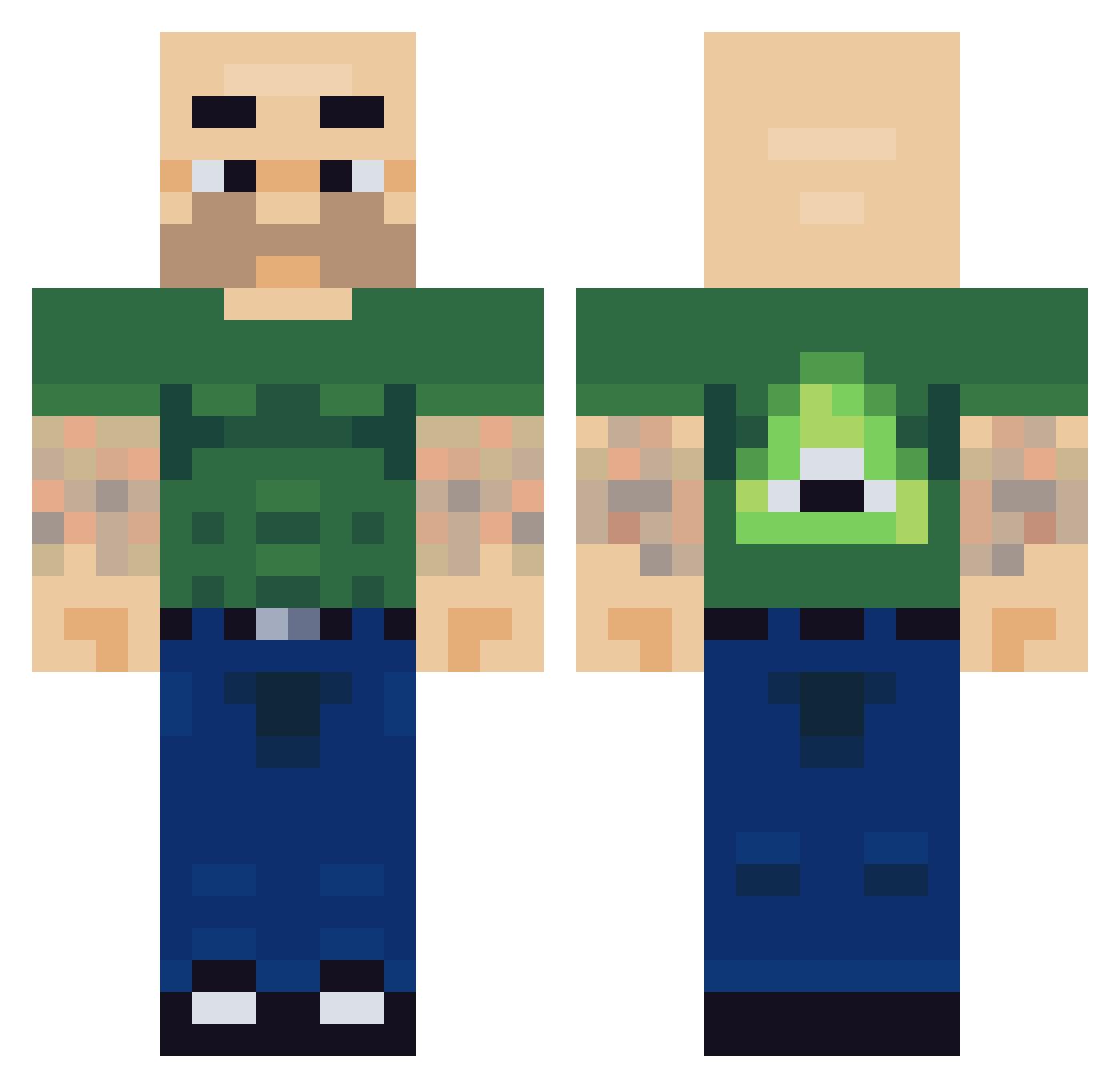 Xelaeth Minecraft skin, front and back view