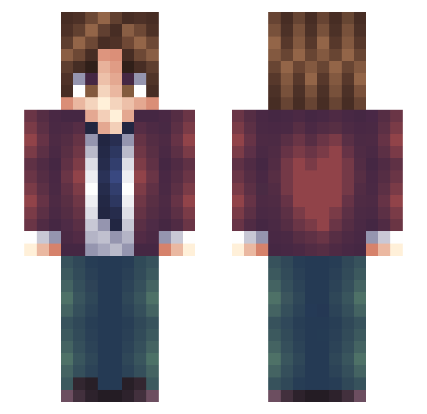 TunaSub808 Minecraft skin, front and back view