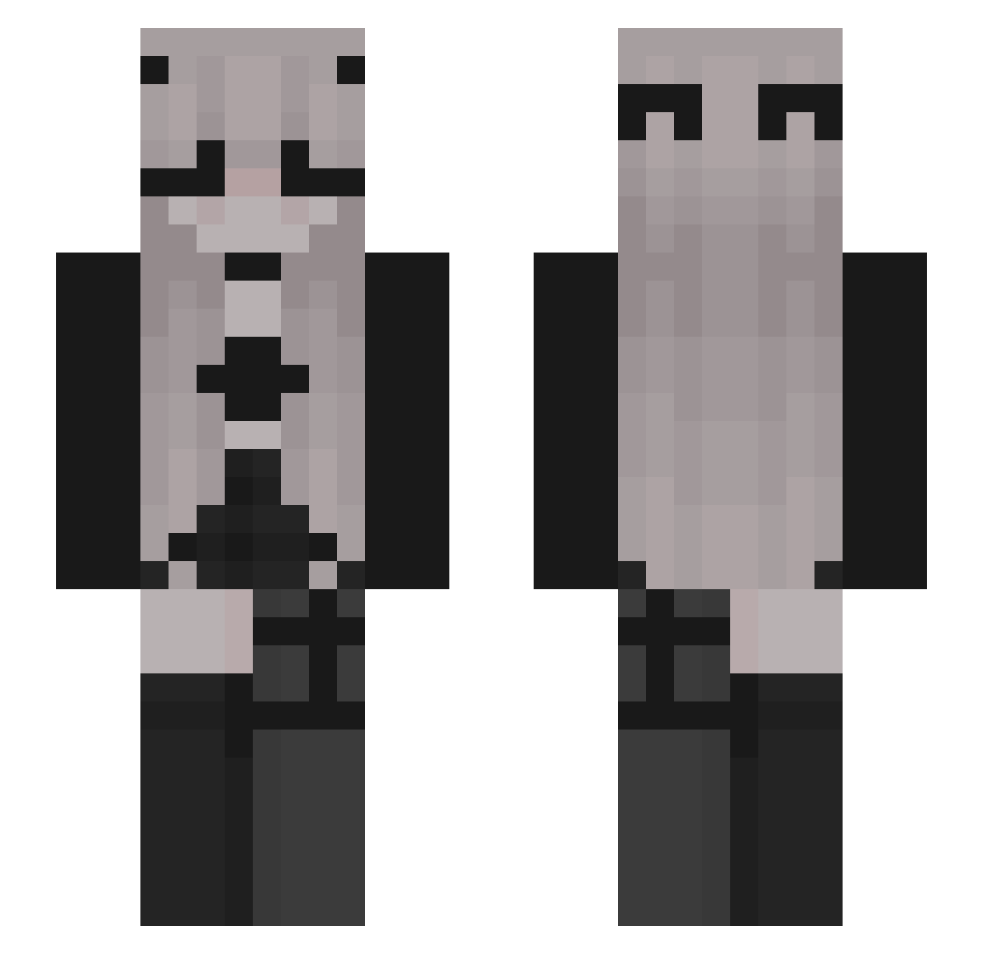 kikachm Minecraft skin, front and back view