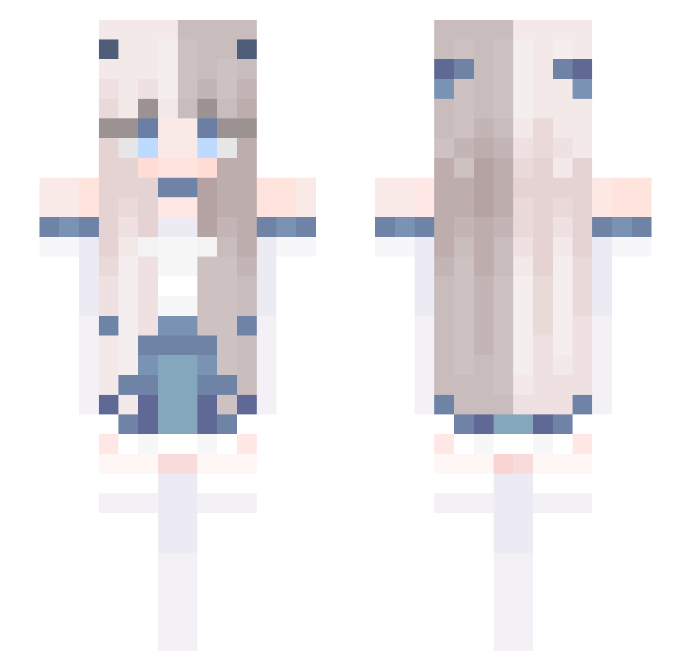 Corrine Minecraft skin, front and back view