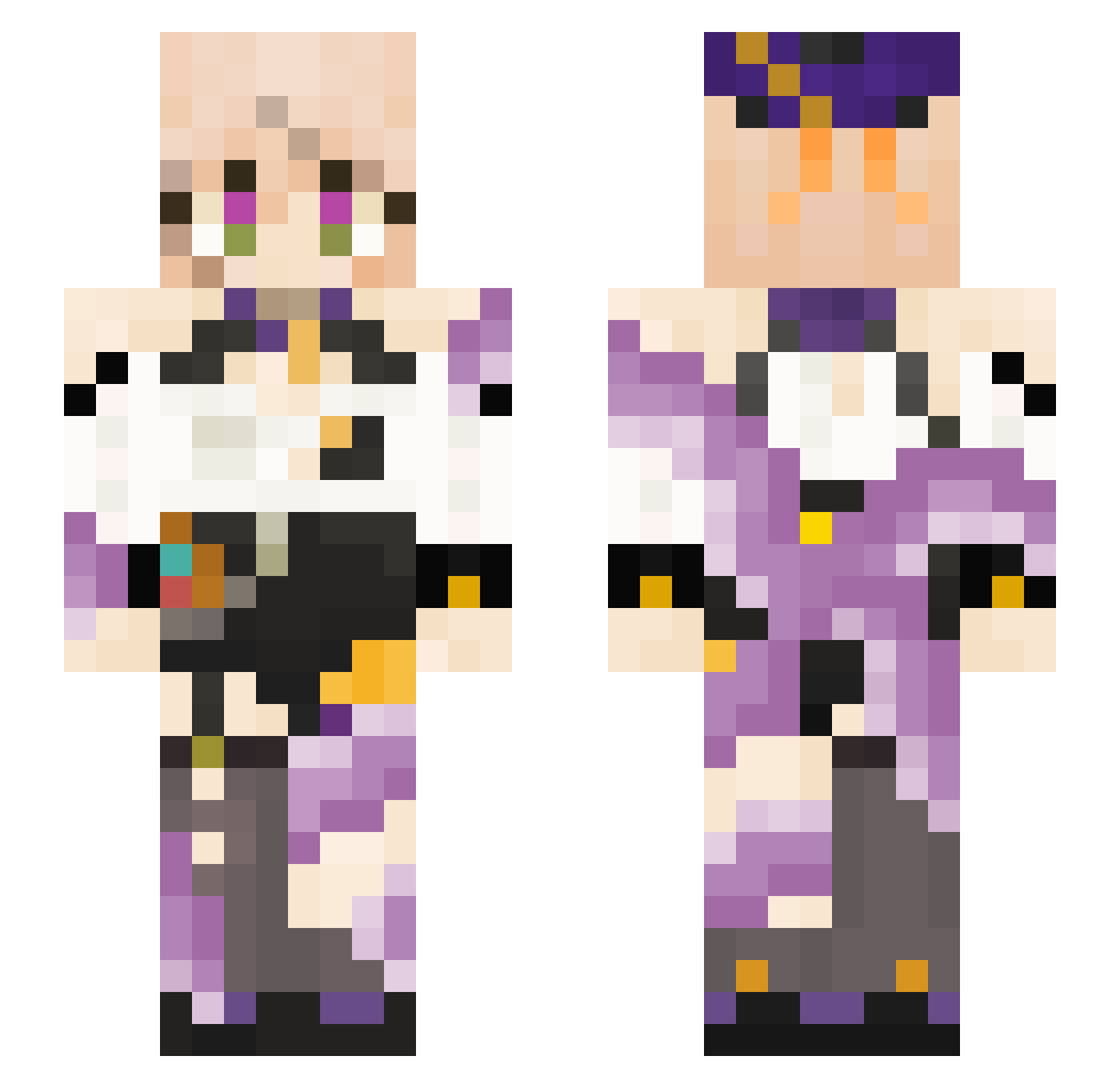 WillisZ Minecraft skin, front and back view