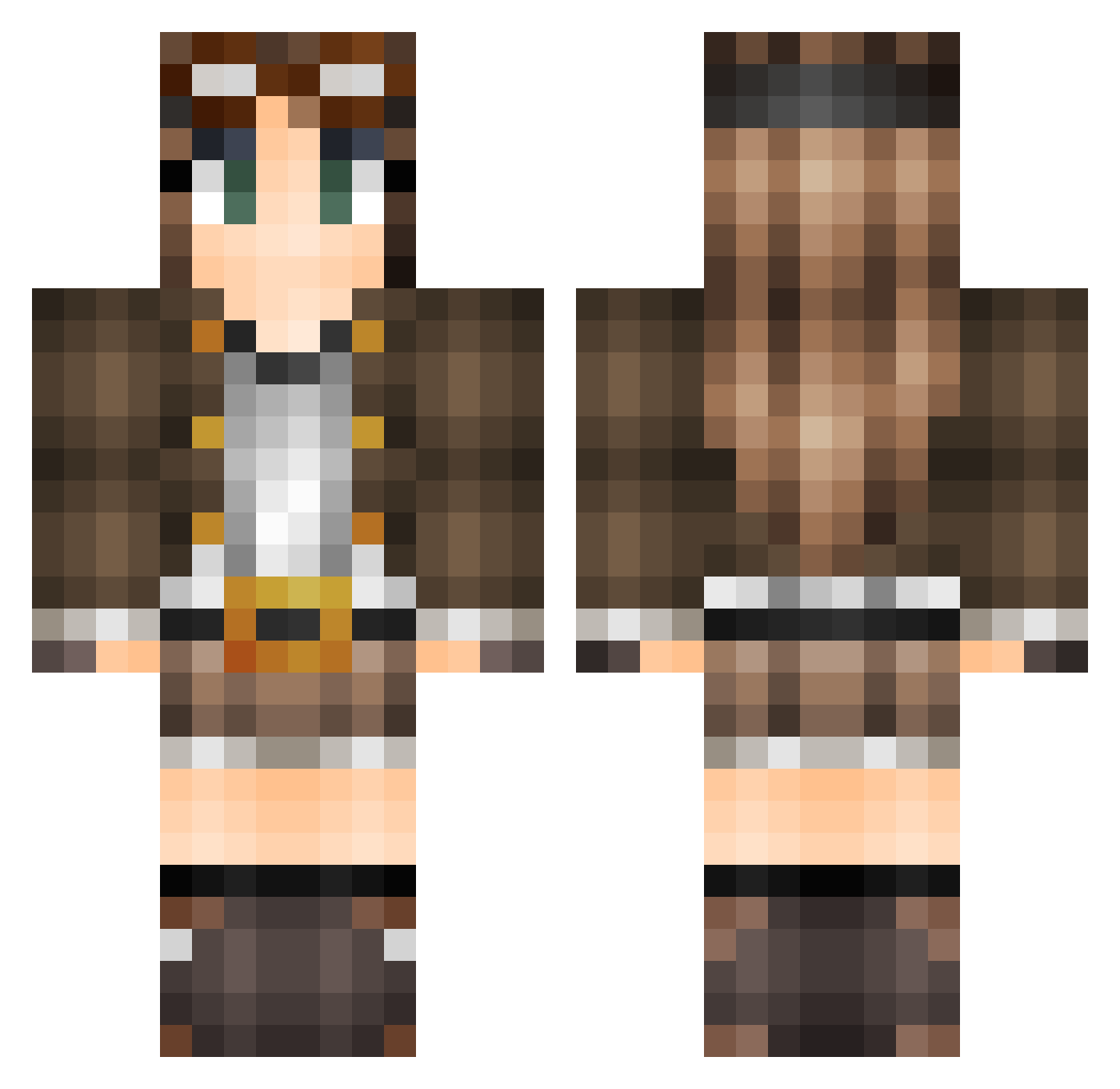 Pippa Minecraft skin, front and back view