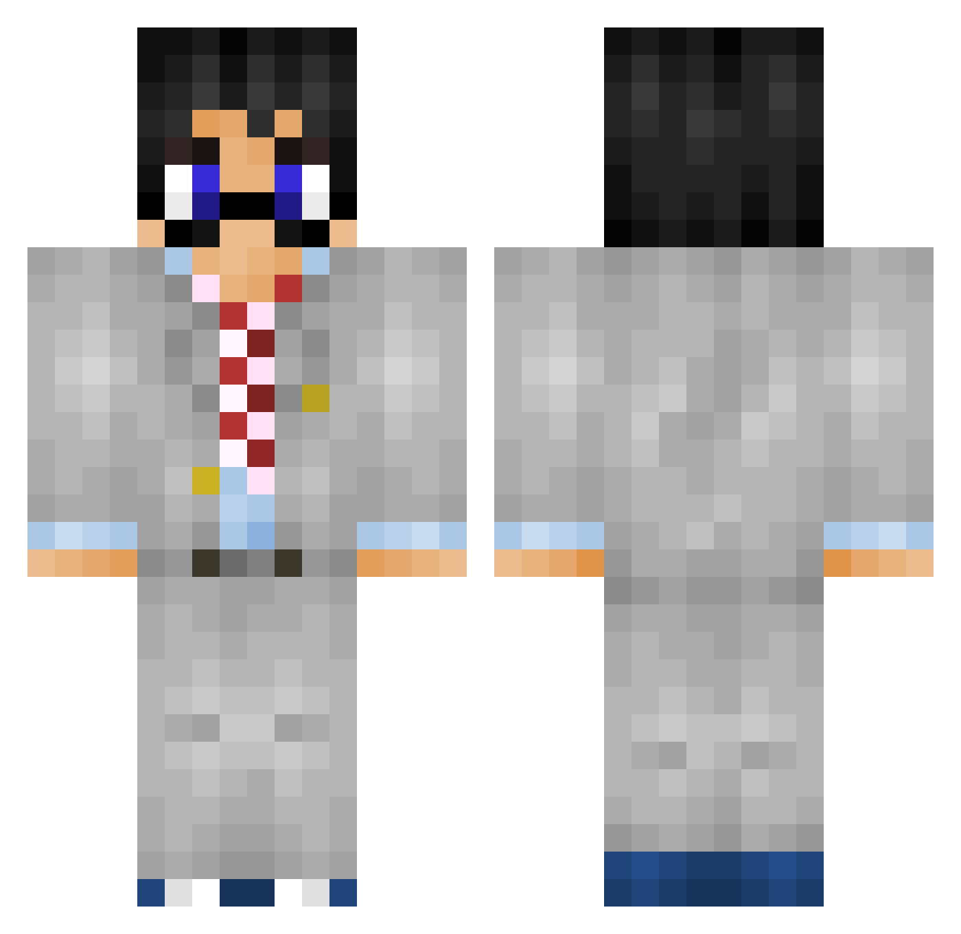 Xoraes Minecraft skin, front and back view