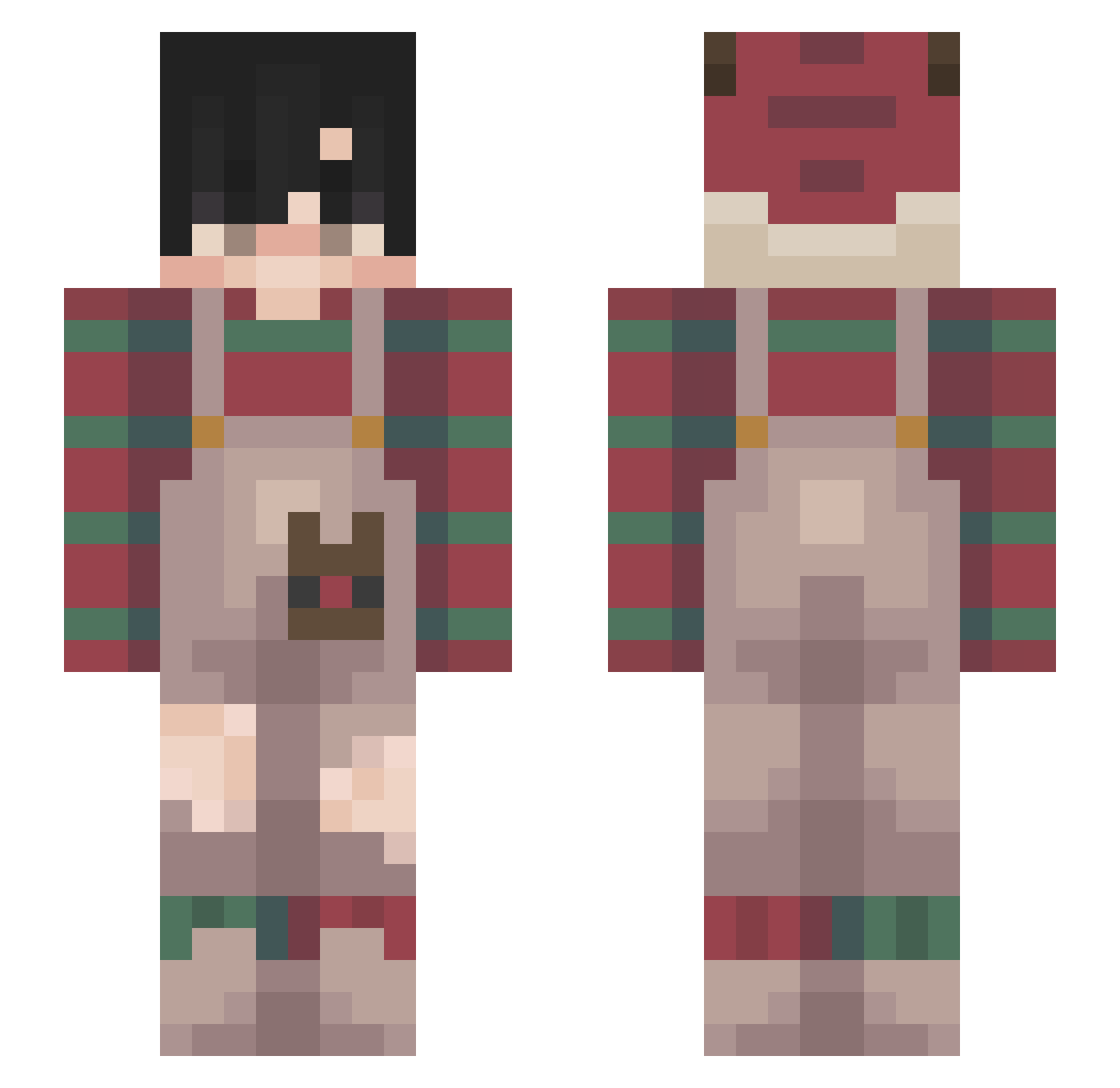 Uziah Minecraft skin, front and back view