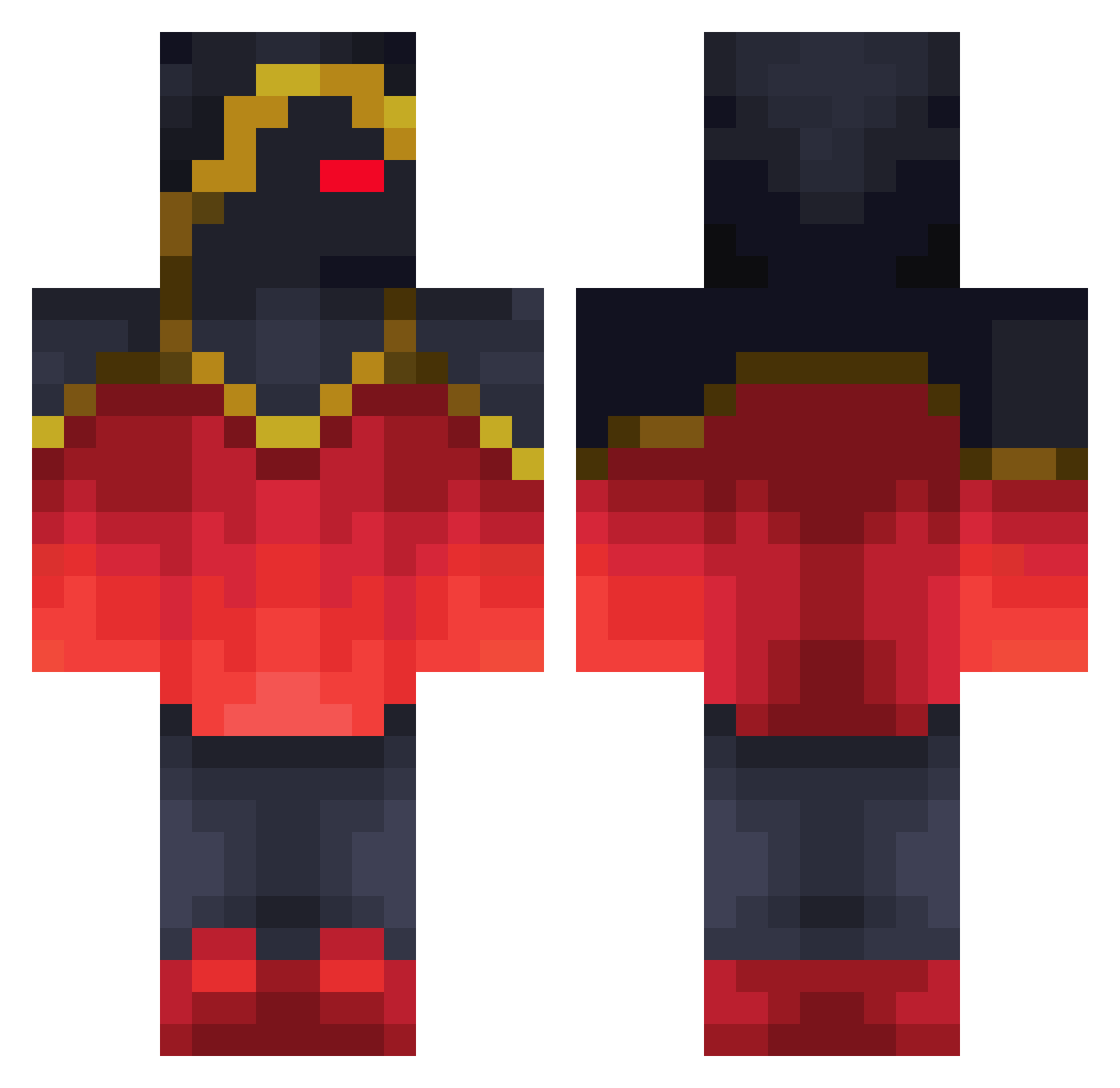 Superdoc2 Minecraft skin, front and back view