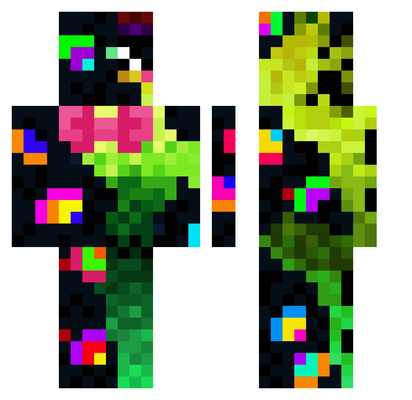 Lysinshin Minecraft skin, front and back view