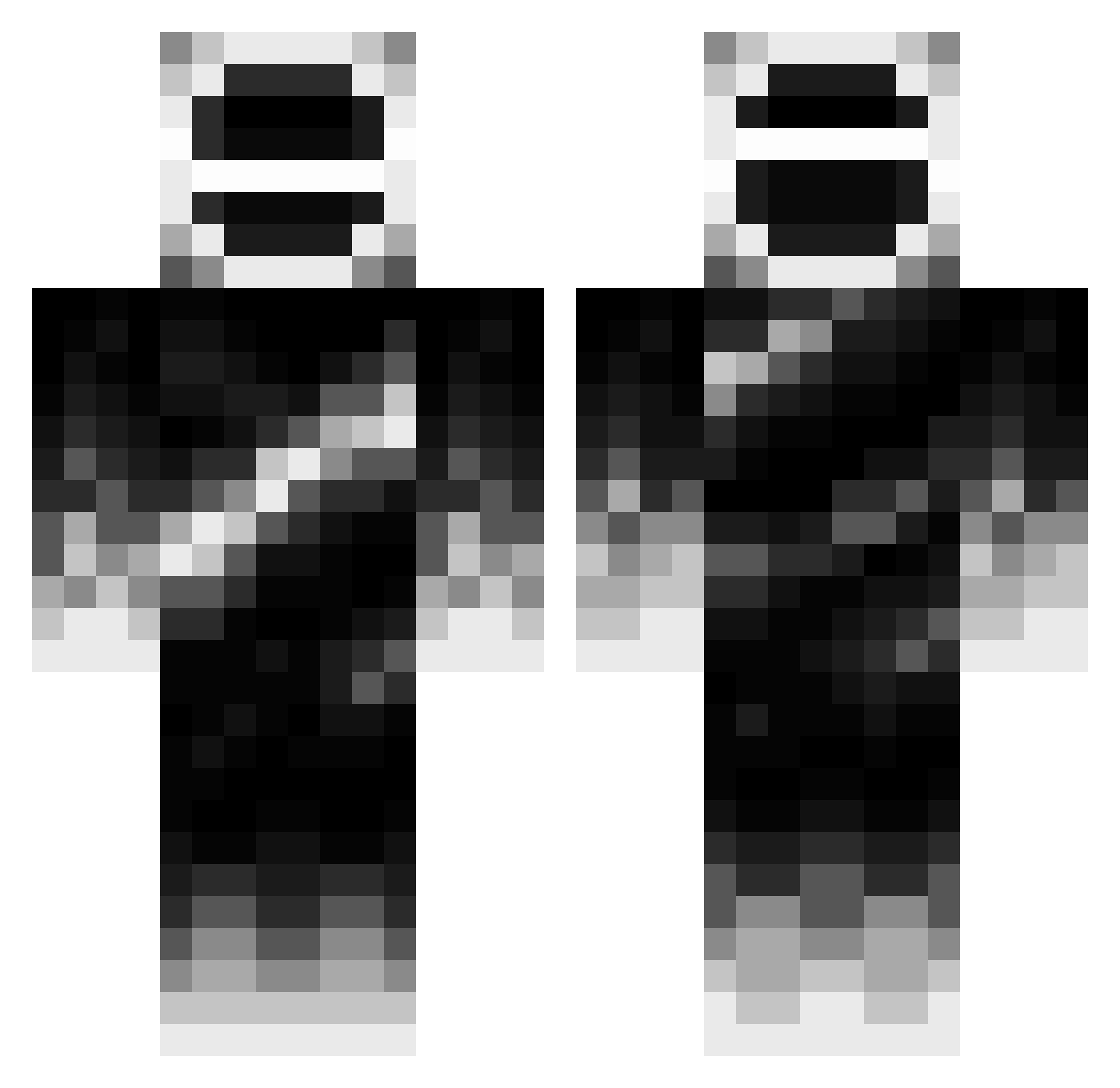 CodePixie Minecraft skin, front and back view
