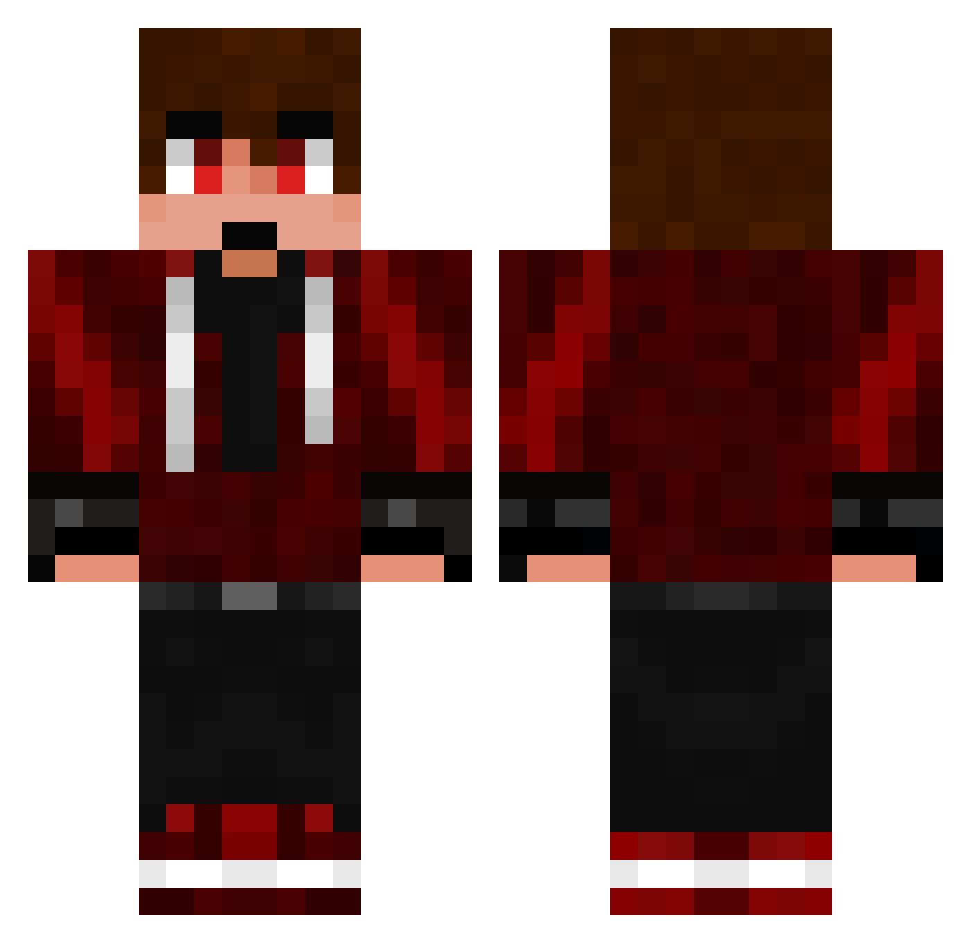 Seventips Minecraft skin, front and back view