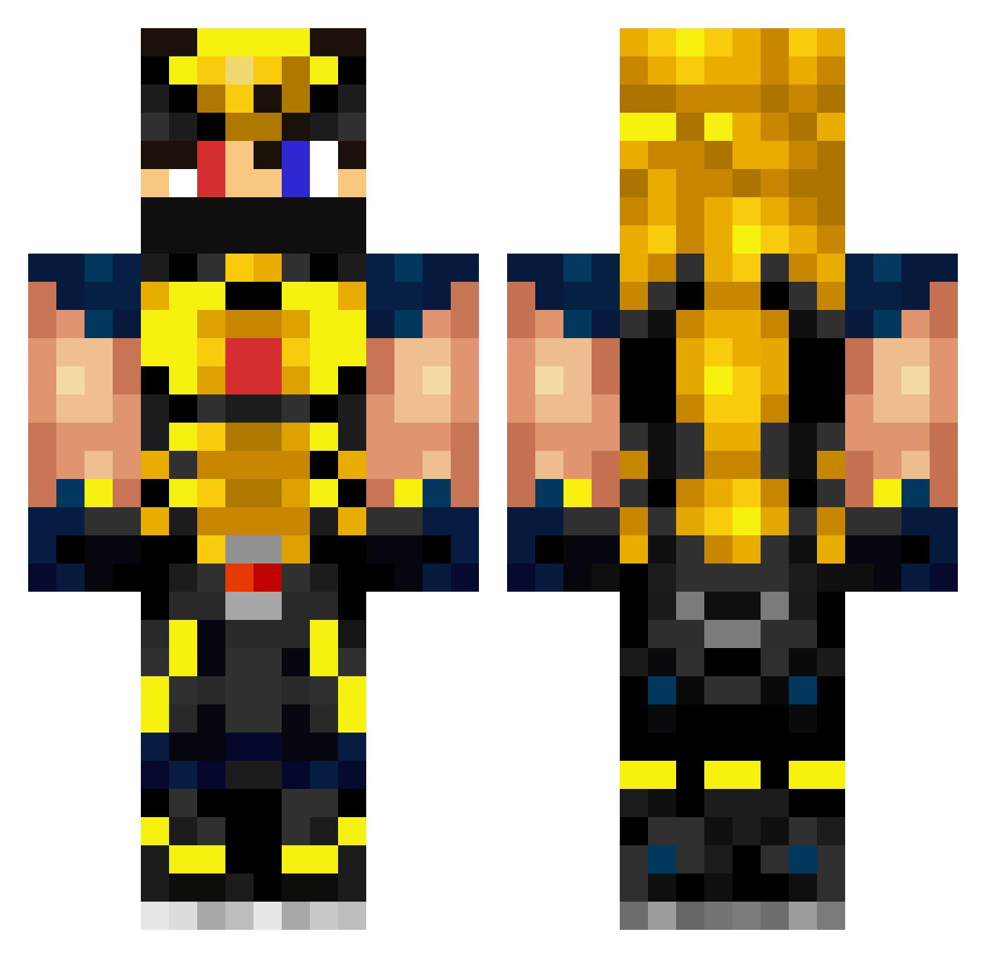 Paule_HD Minecraft skin, front and back view