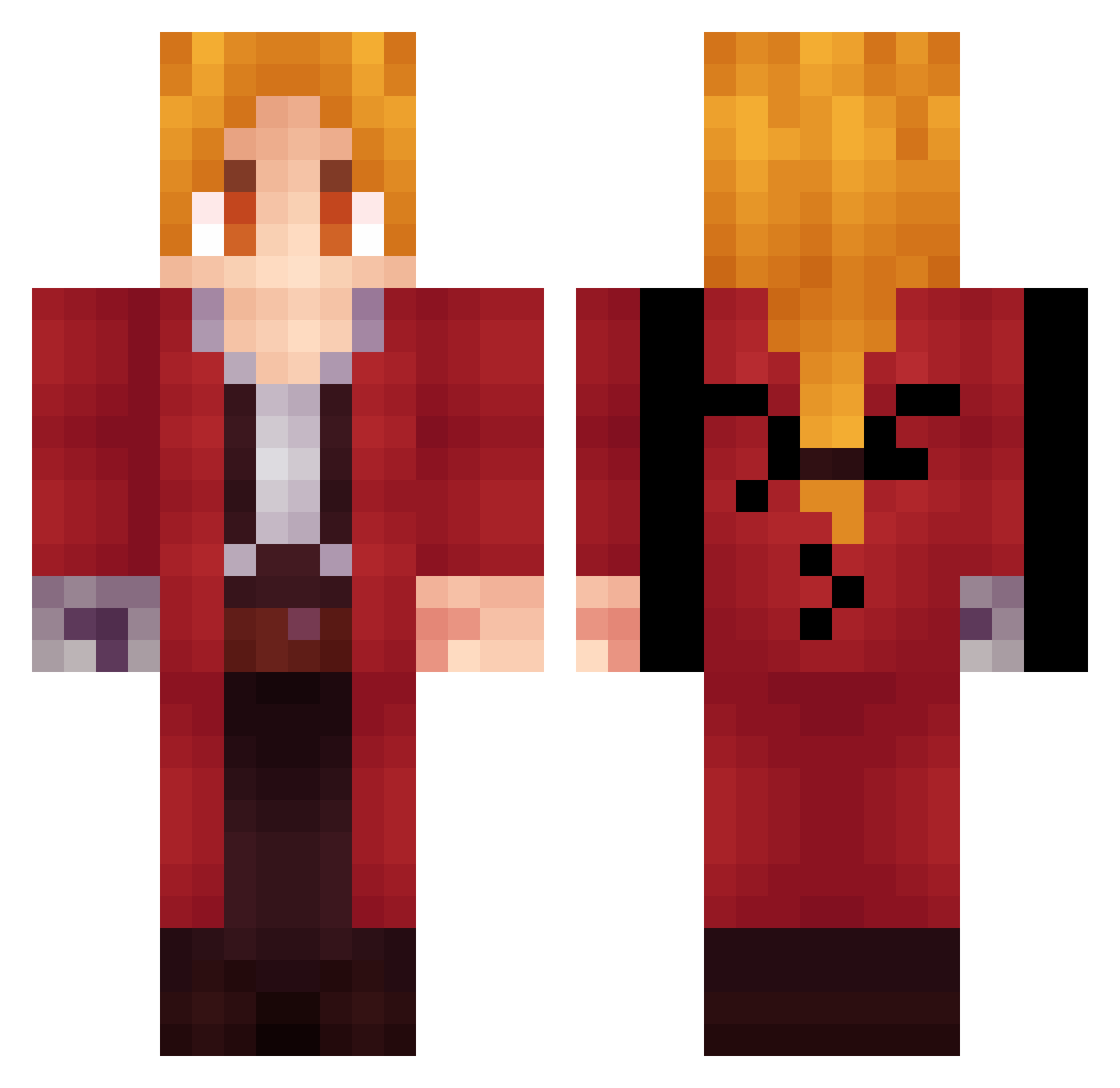 dxross Minecraft skin, front and back view