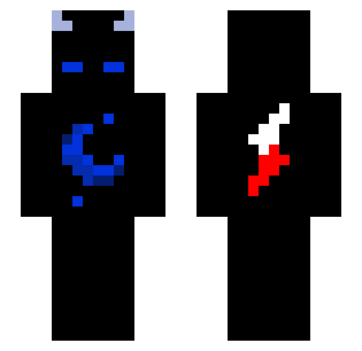 xNiebieski_ Minecraft skin, front and back view