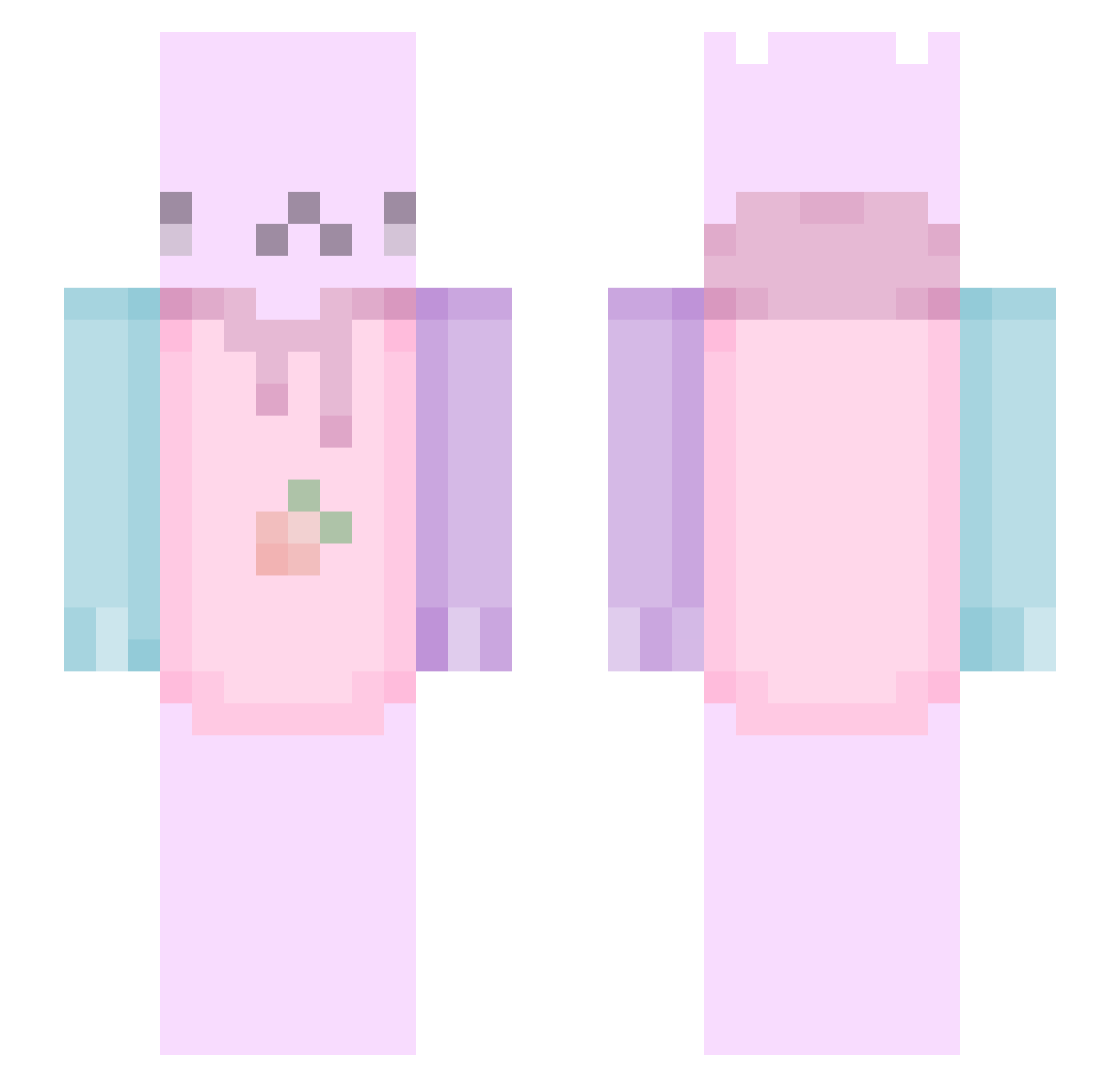 Dimpled Minecraft skin, front and back view