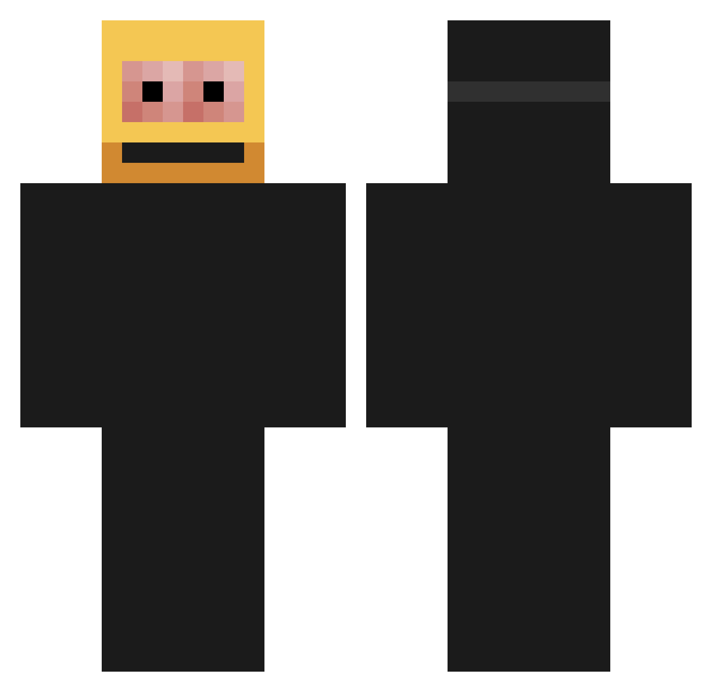theblackdog55 Minecraft skin, front and back view