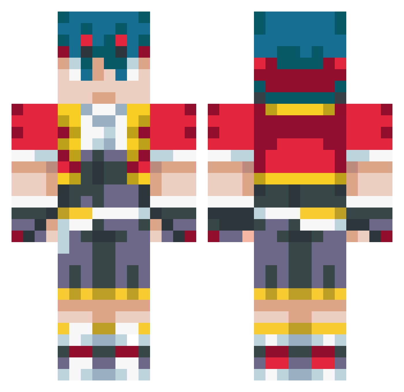 ProfessorCyn Minecraft skin, front and back view