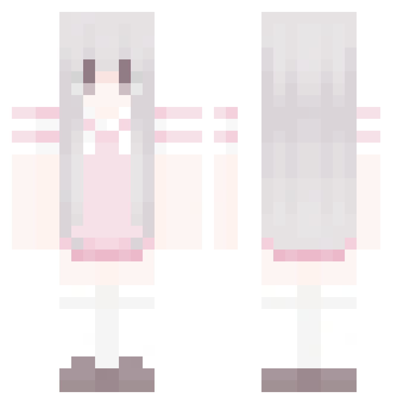 YoriiTardet Minecraft skin, front and back view