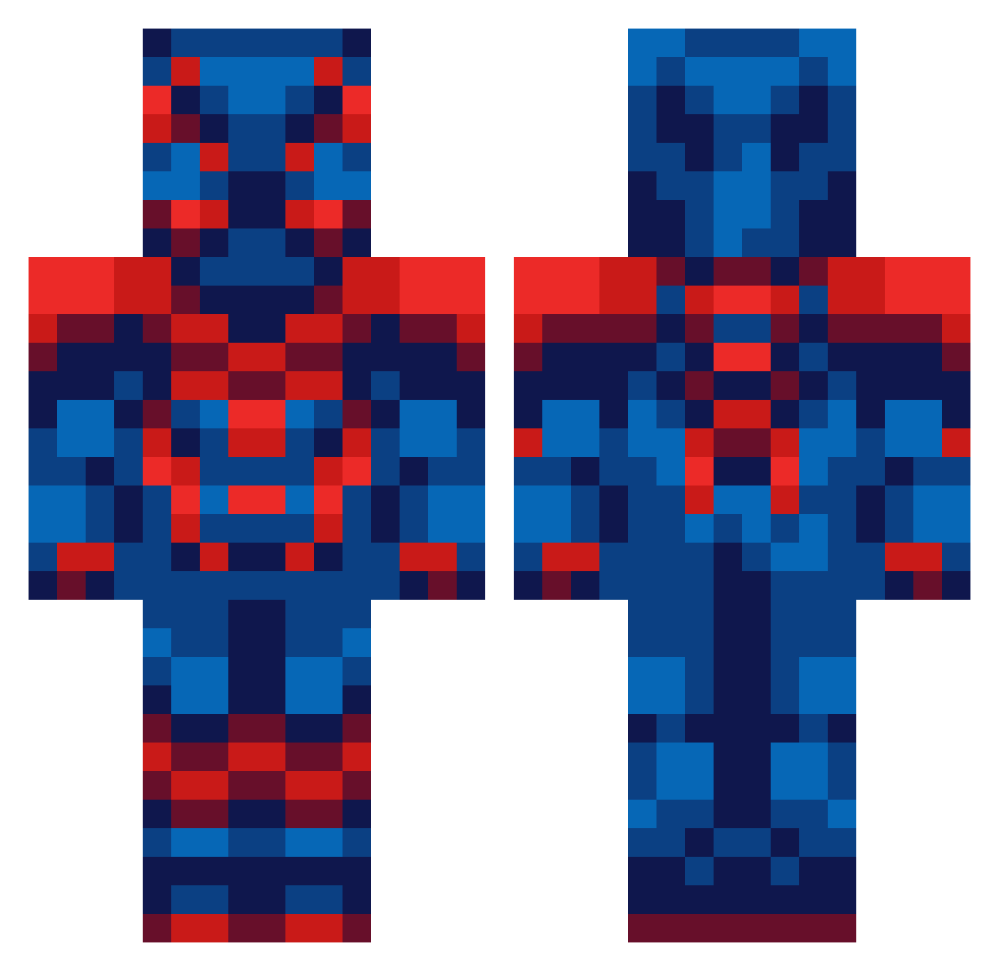 Destroysnicely Minecraft skin, front and back view
