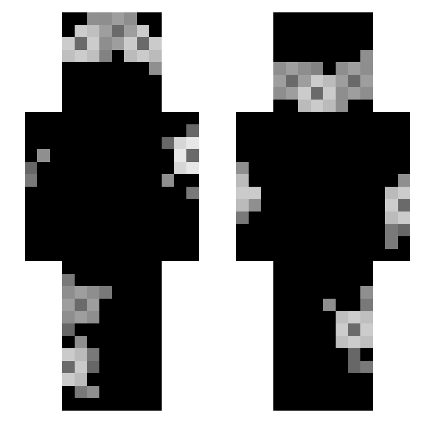 Yehorr Minecraft skin, front and back view