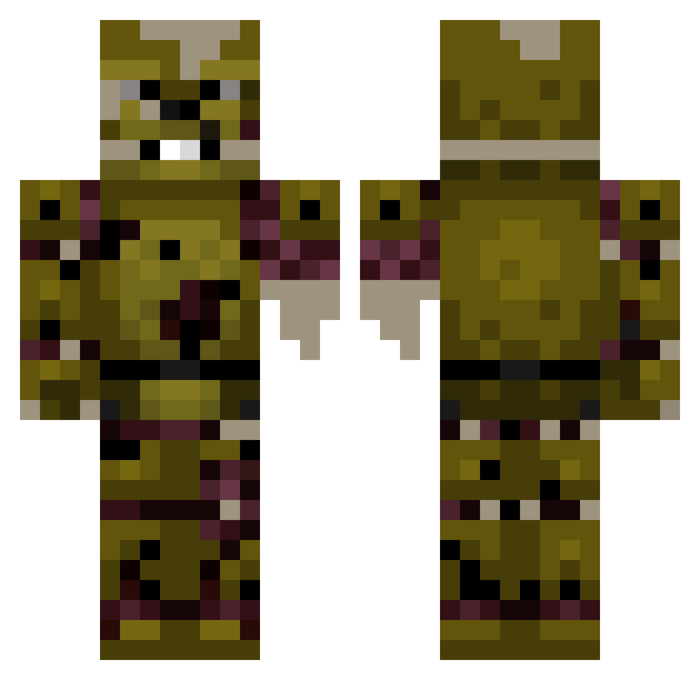 exoticbutterr Minecraft skin, front and back view