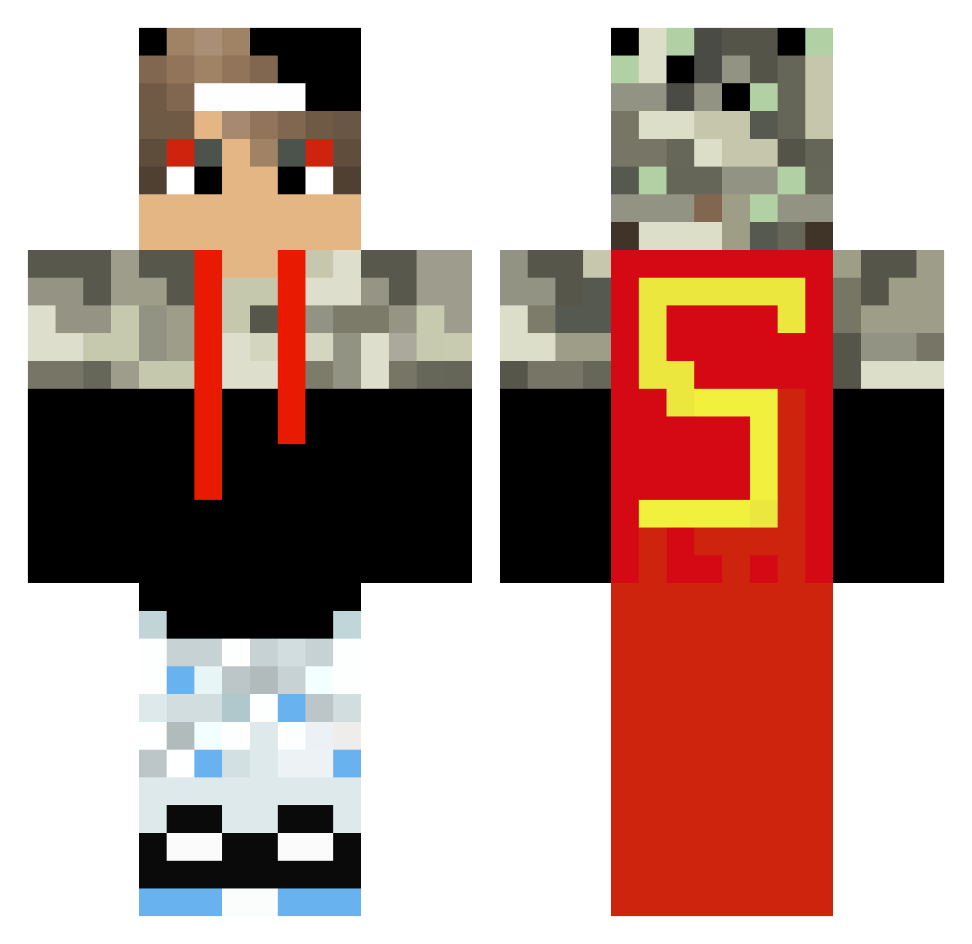 wur Minecraft skin, front and back view