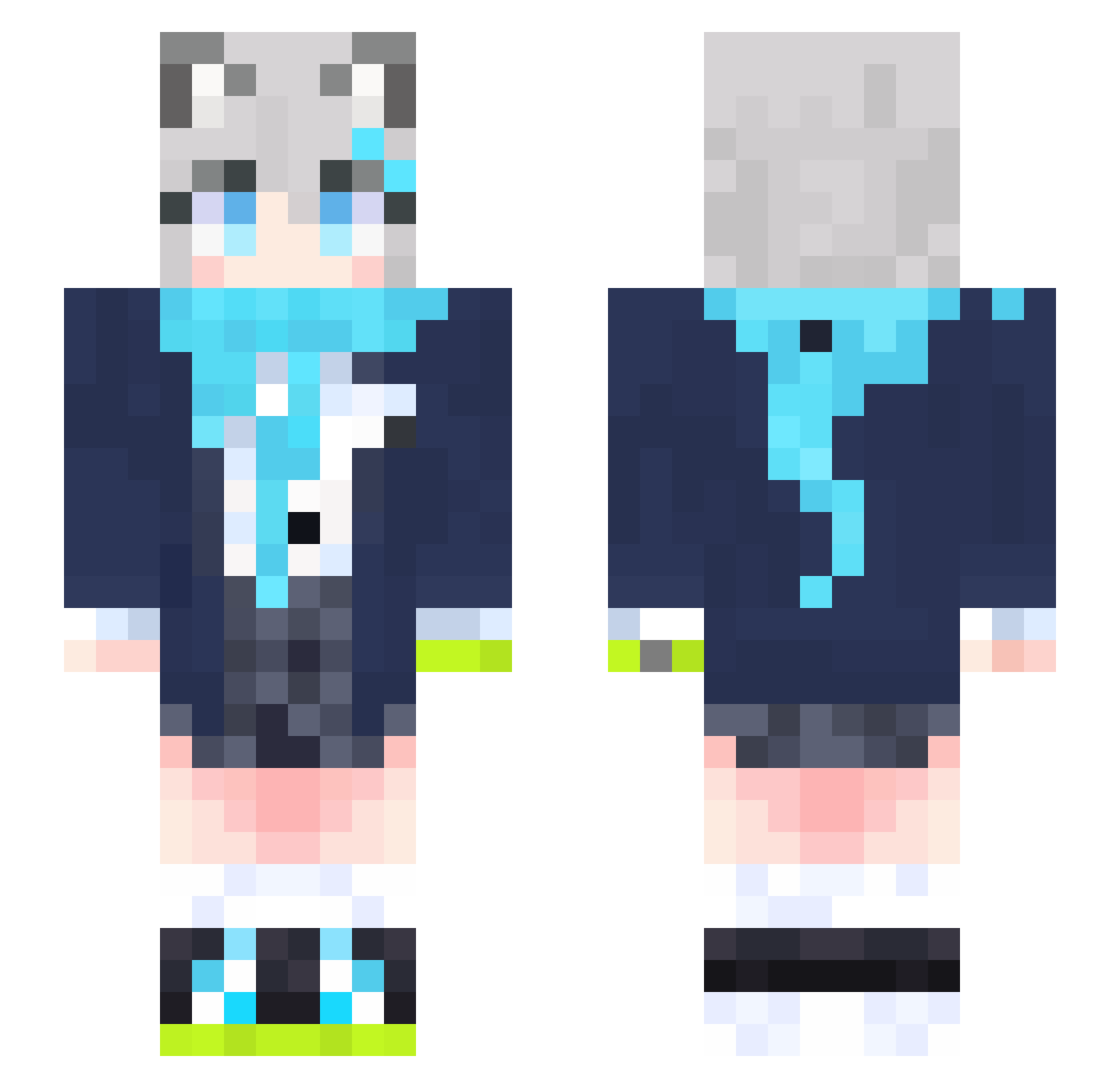 Iris1st_ Minecraft skin, front and back view