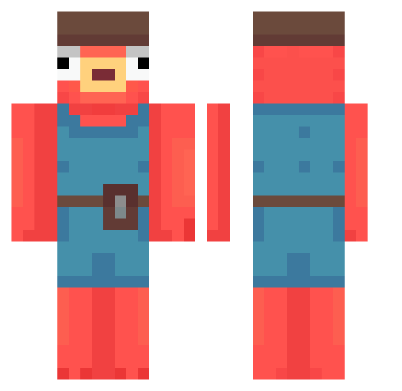 ferduh Minecraft skin, front and back view