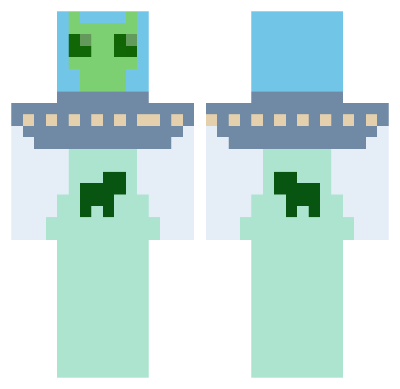 WheelerWalkerJr7 Minecraft skin, front and back view
