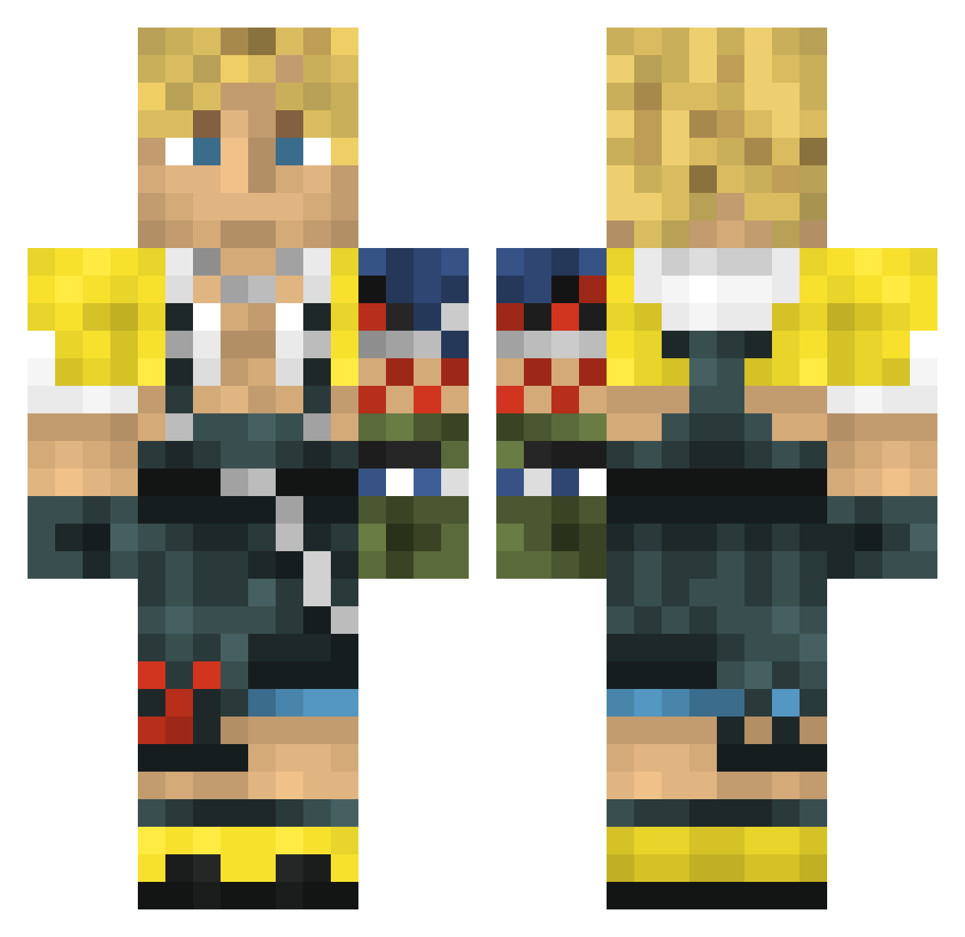 GooseFriend Minecraft skin, front and back view