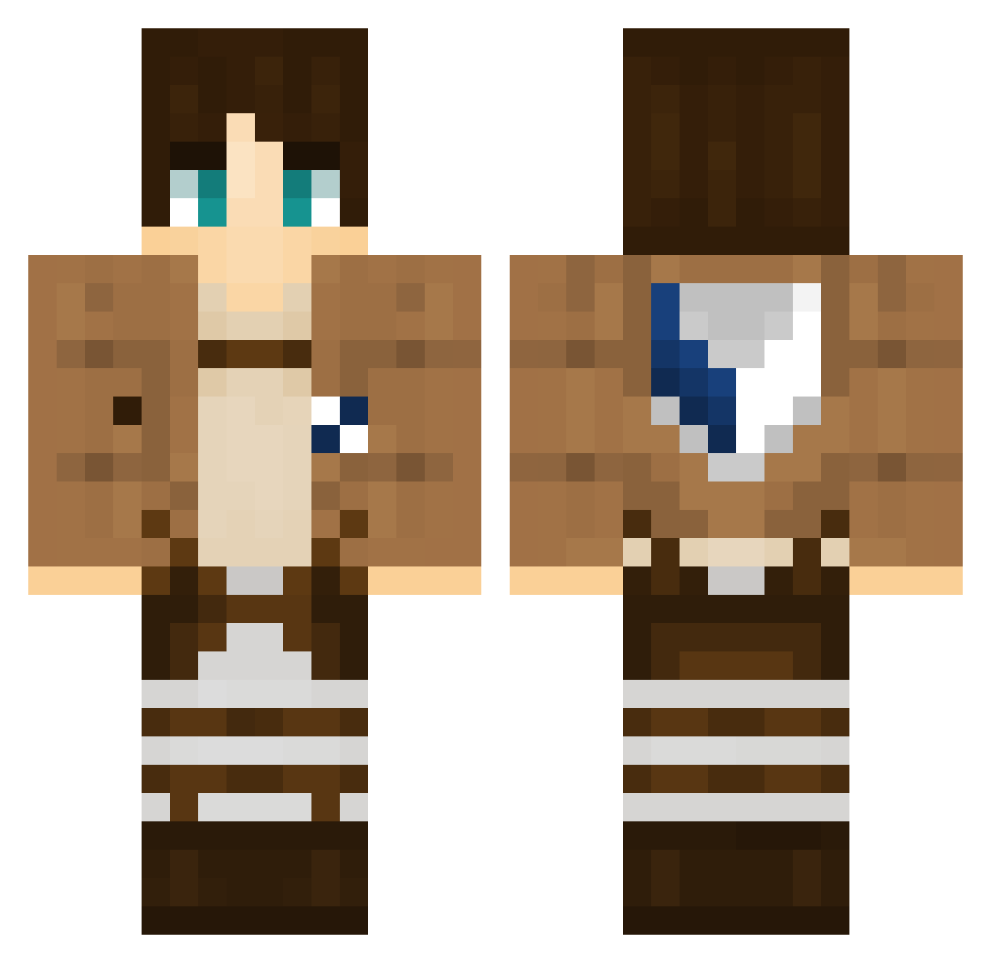 SlimsyPlayer Minecraft skin, front and back view