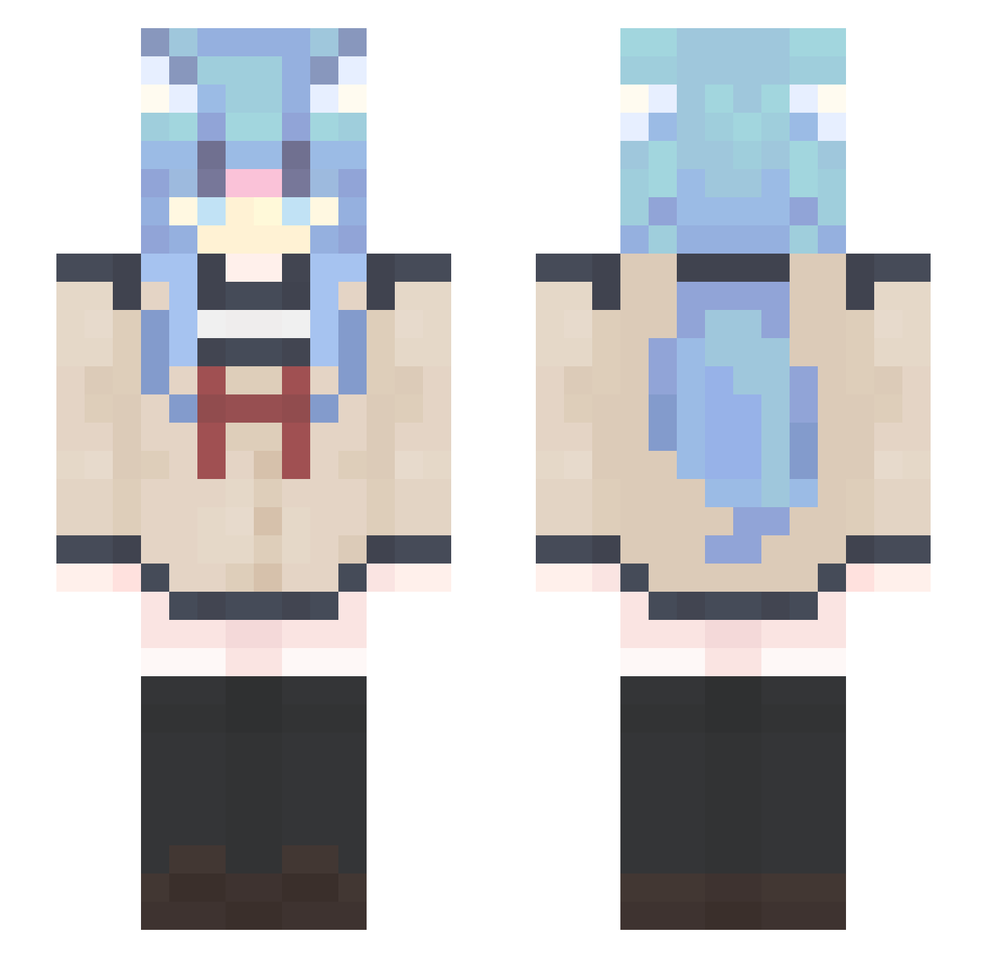 10morokosi Minecraft skin, front and back view
