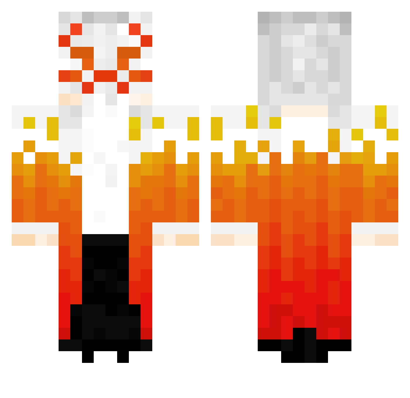 Luxander Minecraft skin, front and back view