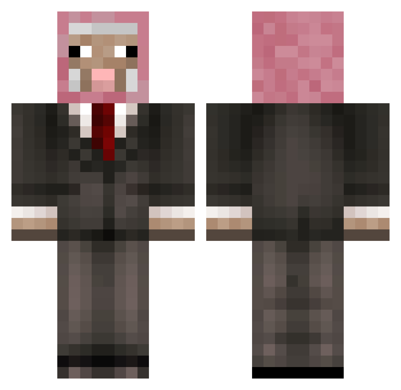 Mostazinha Minecraft skin, front and back view