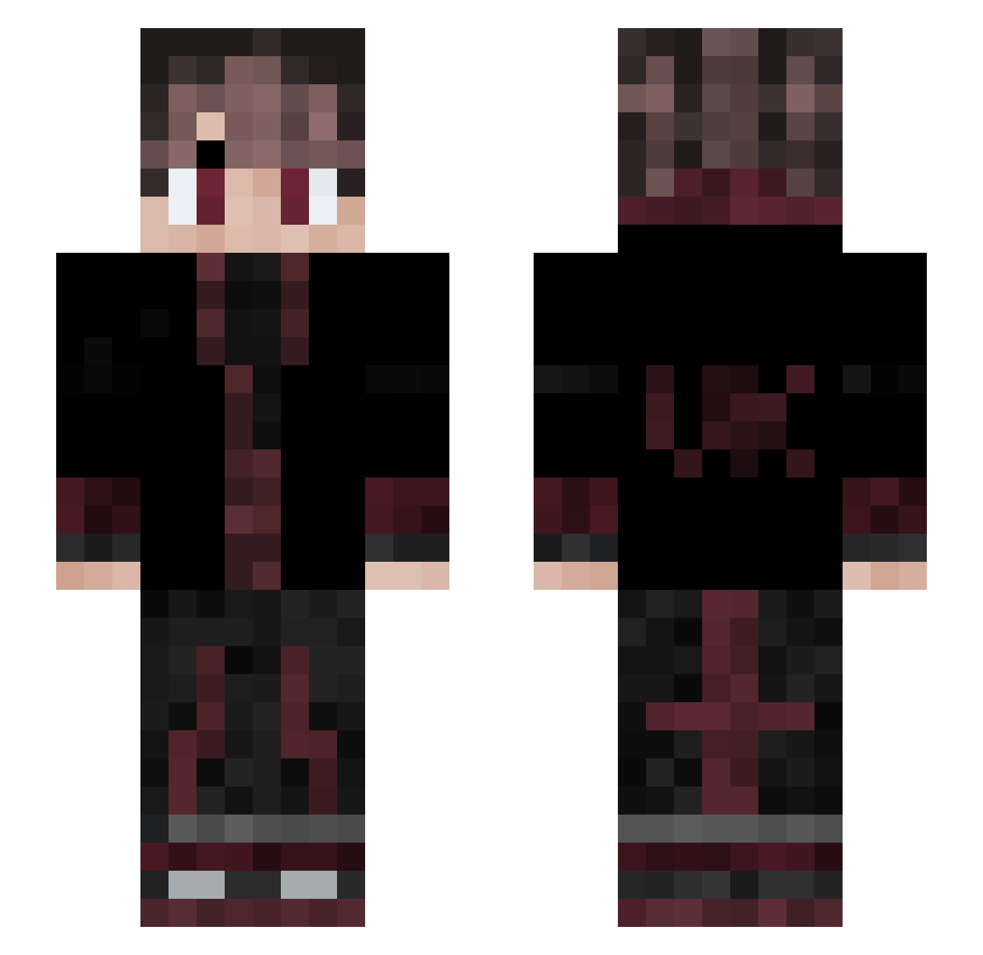 Stockster Minecraft skin, front and back view