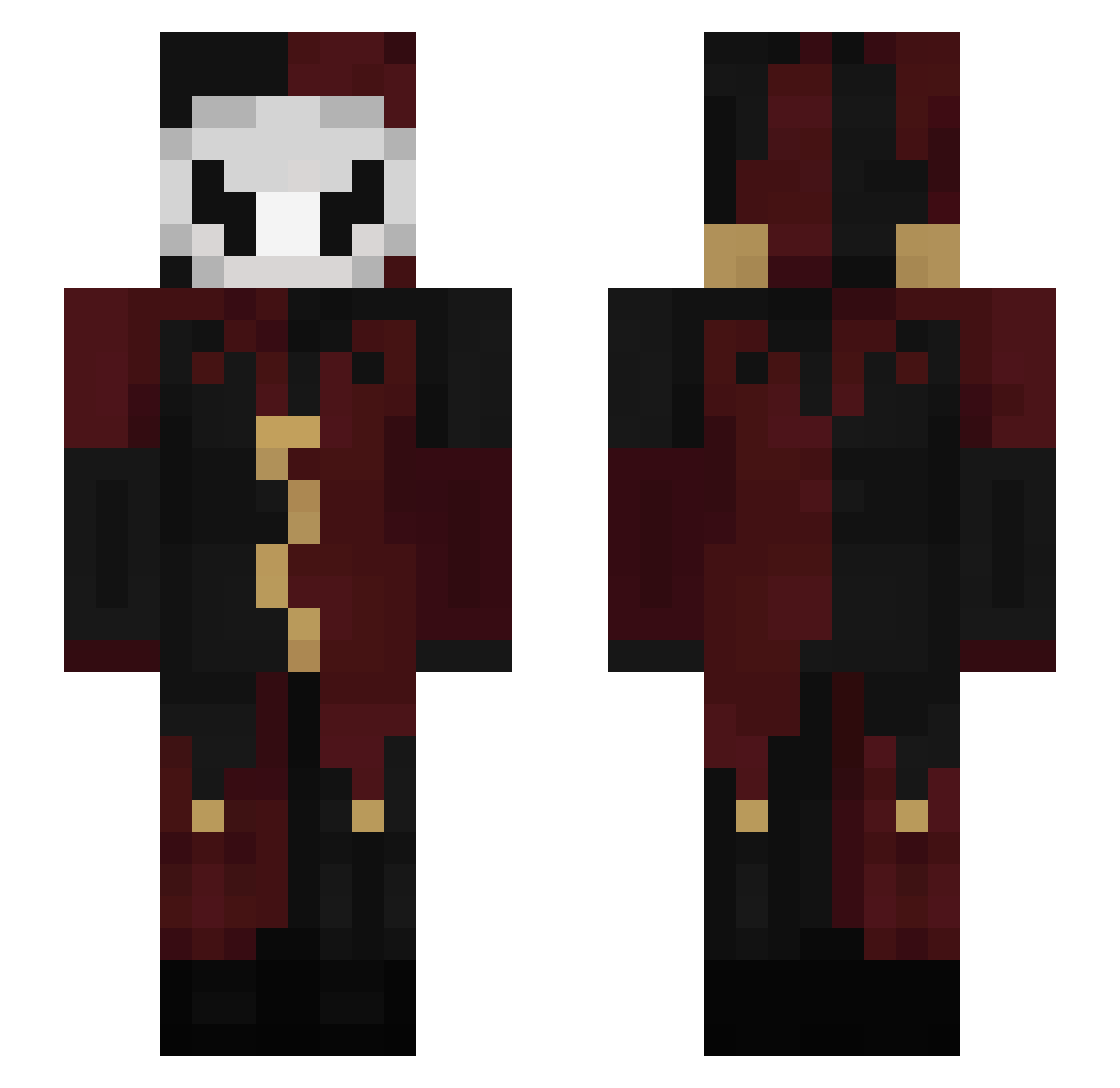 MisterBladeMan Minecraft skin, front and back view