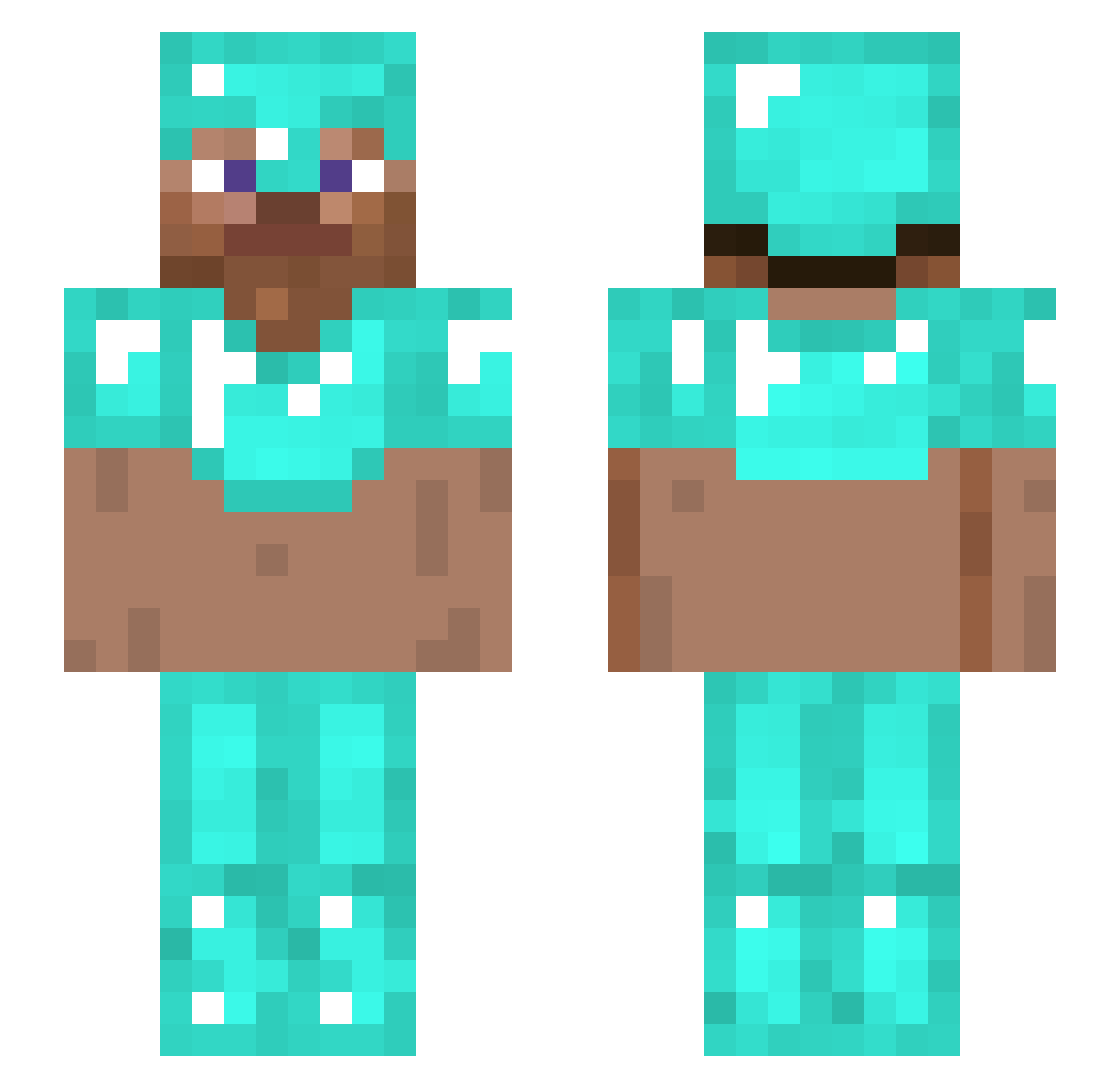 Blackfire Minecraft skin, front and back view