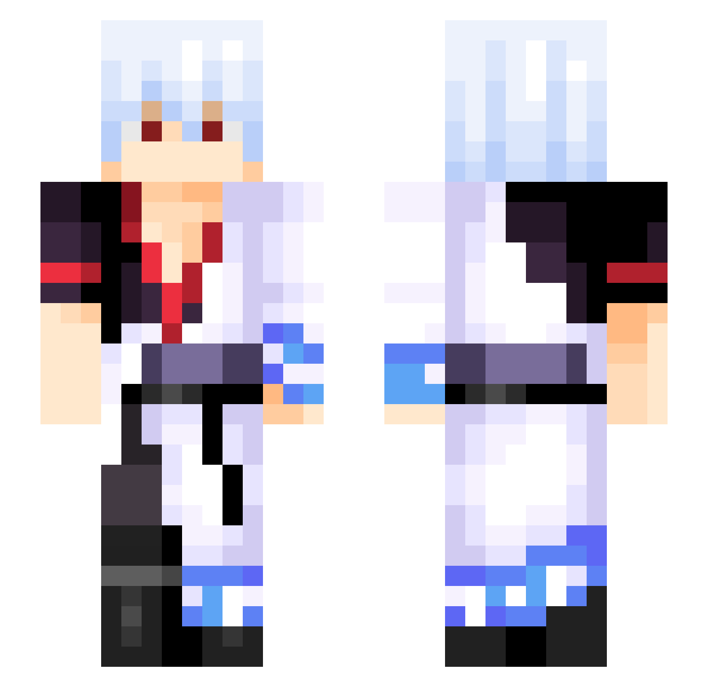 Kasker Minecraft skin, front and back view