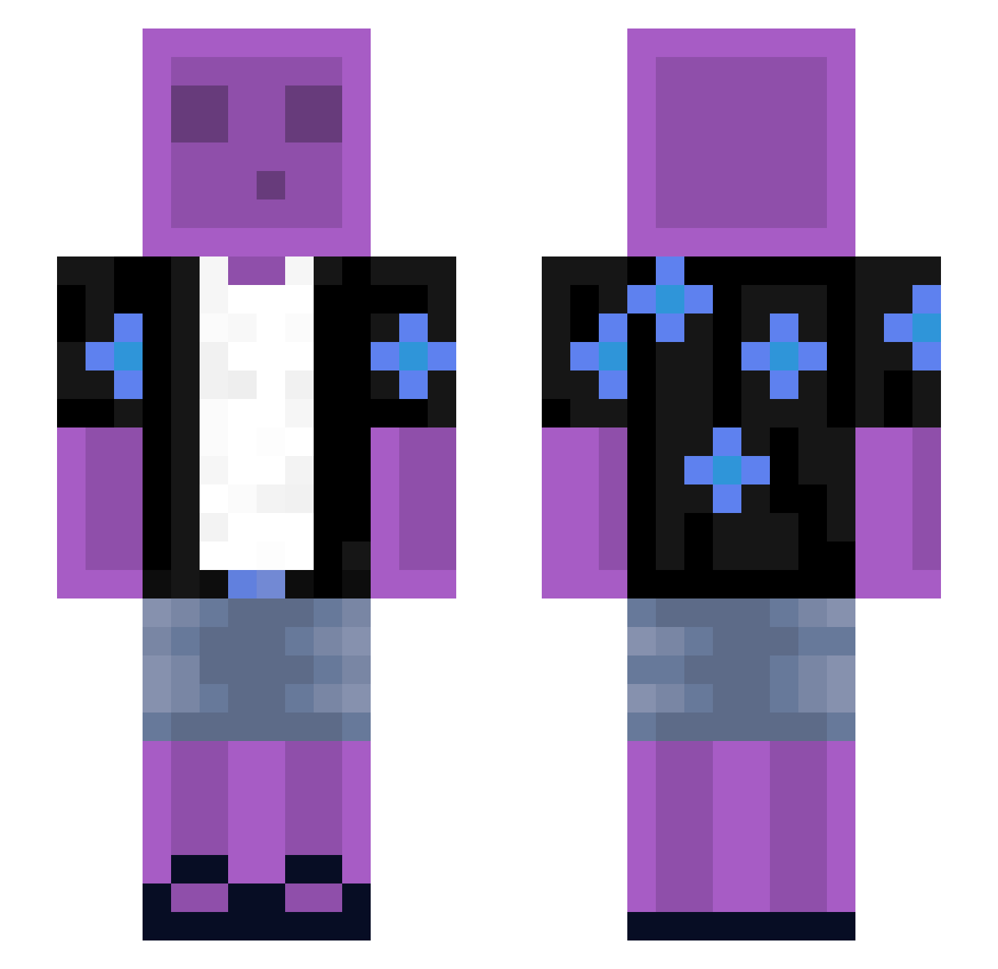 RemPum Minecraft skin, front and back view