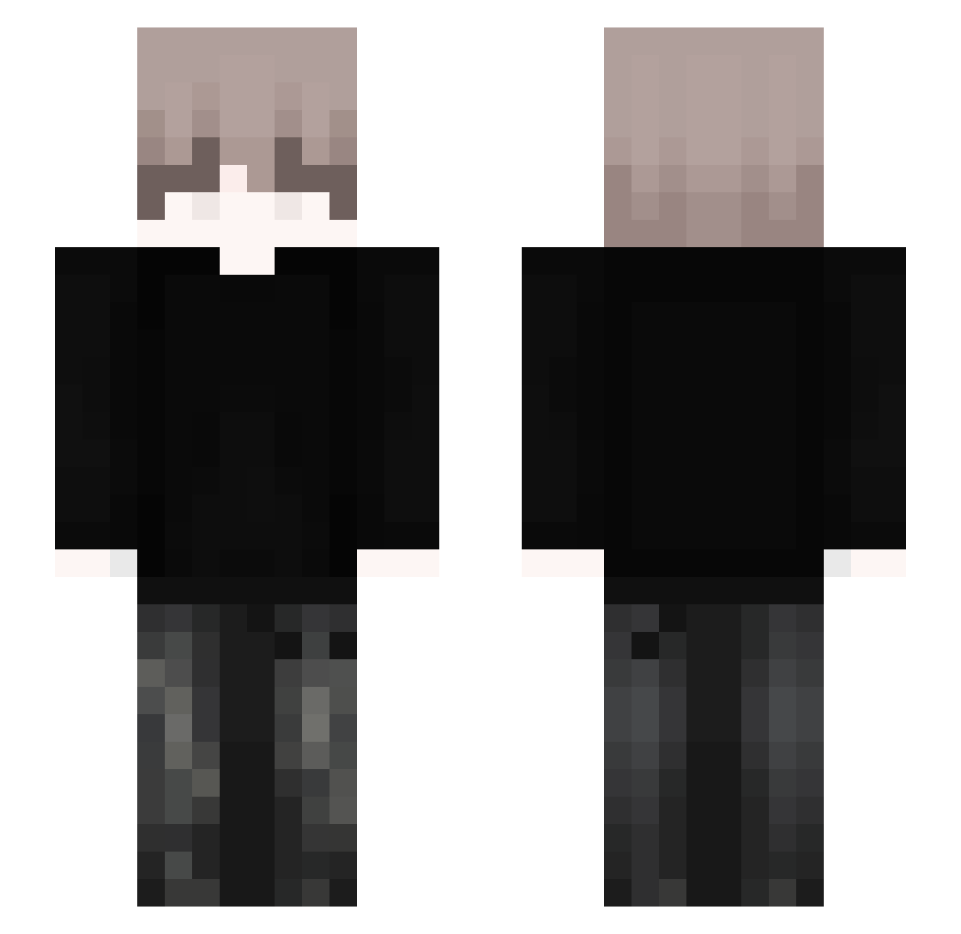 Remodles Minecraft skin, front and back view