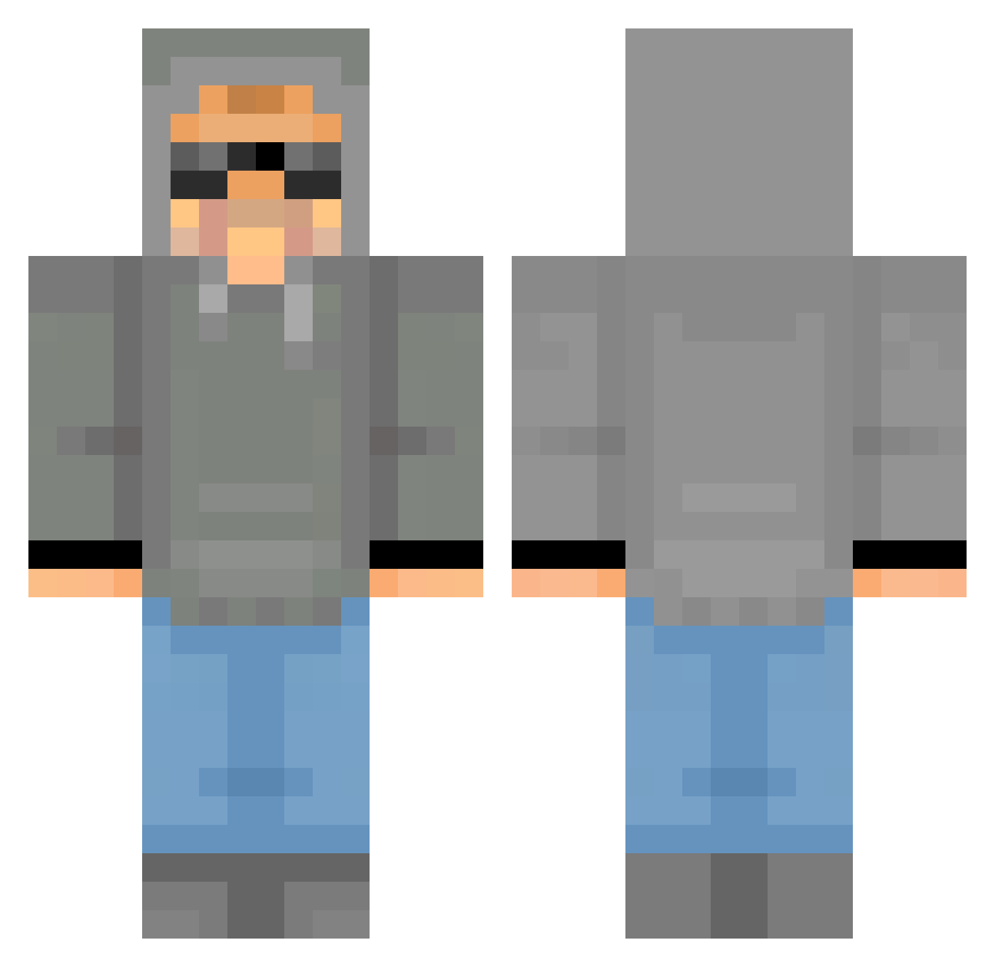 Unaolszakkk Minecraft skin, front and back view