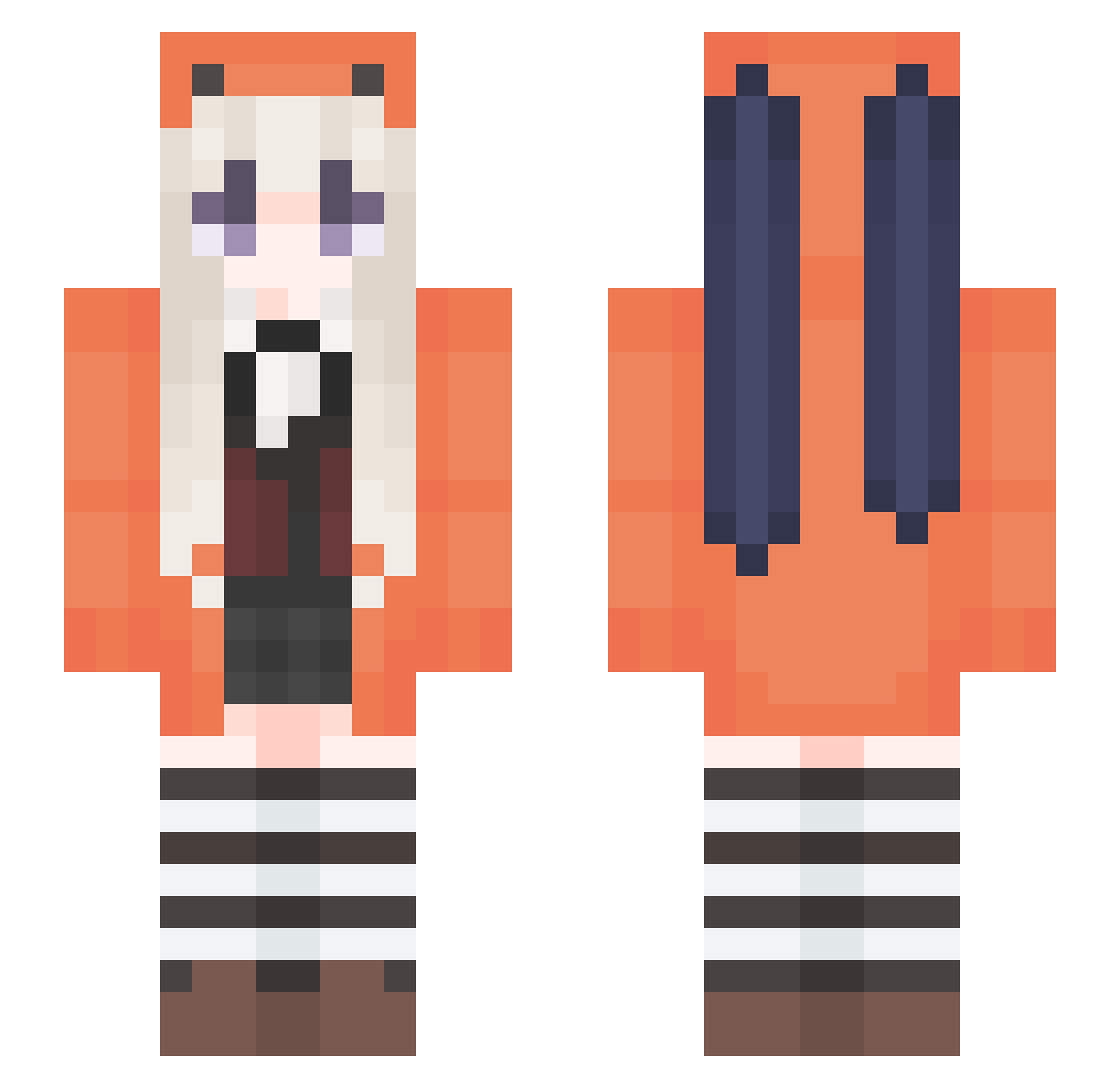 Chossete Minecraft skin, front and back view