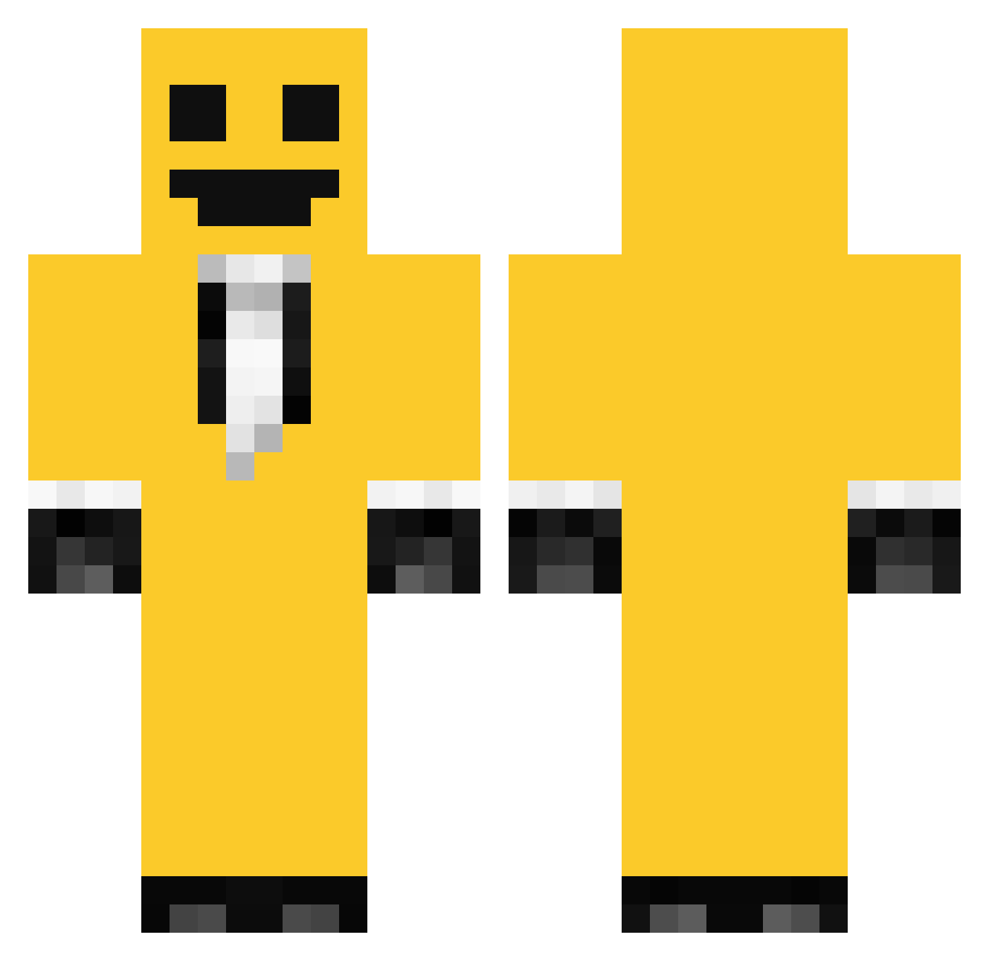 Blots Minecraft skin, front and back view