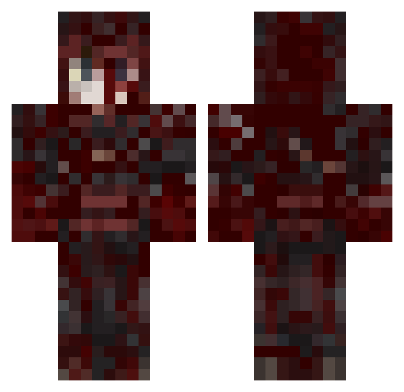 kamekme Minecraft skin, front and back view