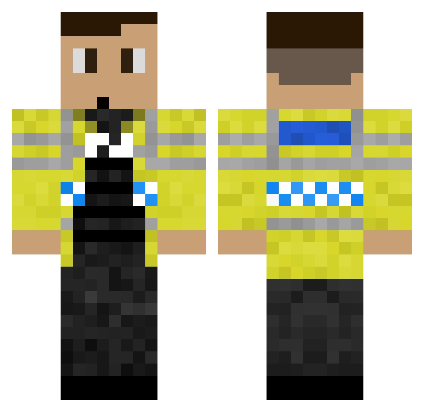 stoppit Minecraft skin, front and back view