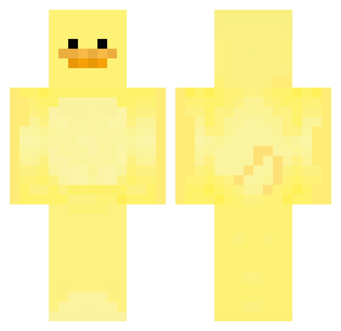 Yuruuuuuuuu Minecraft skin, front and back view