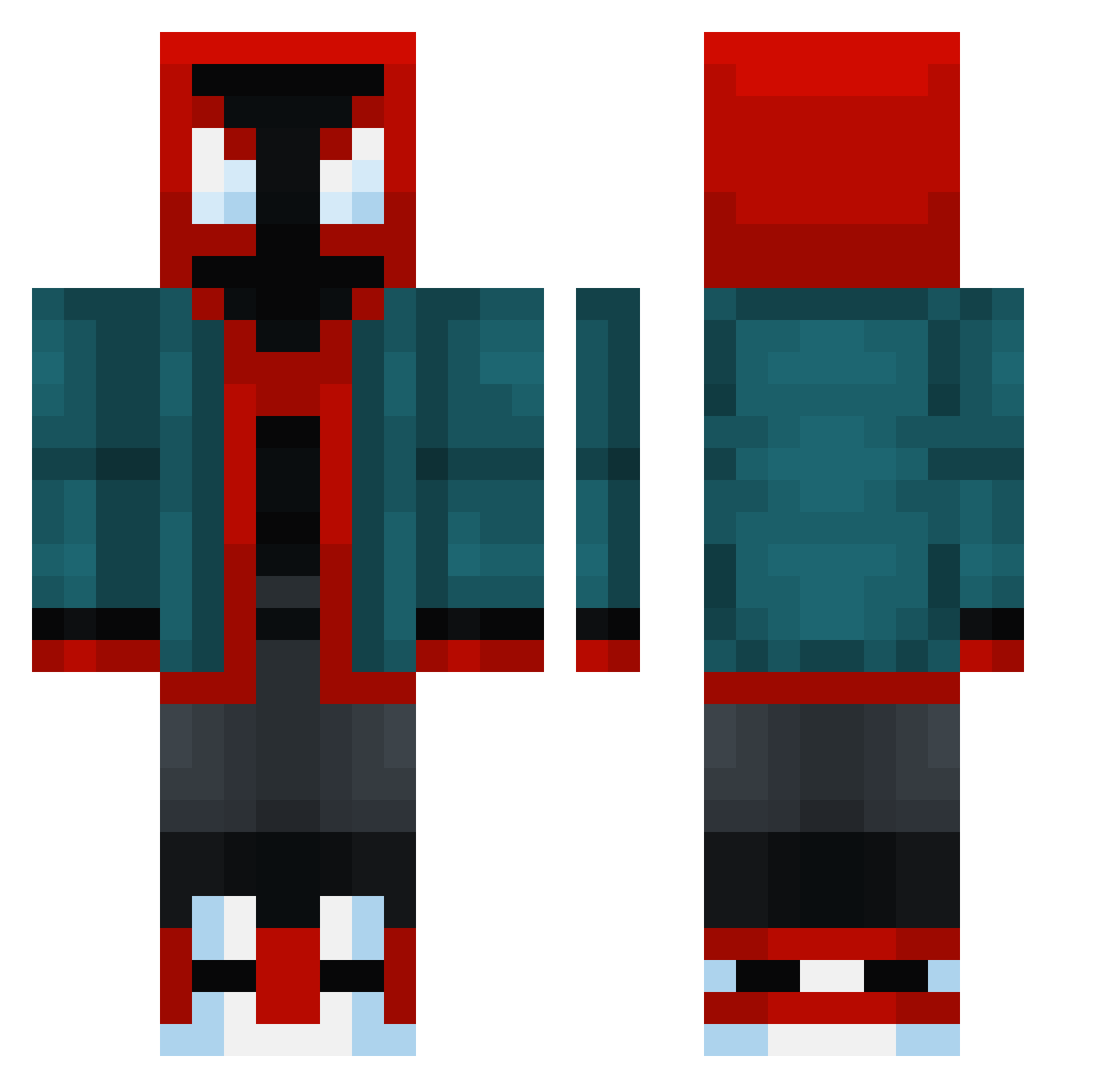 Zain_Dorito Minecraft skin, front and back view