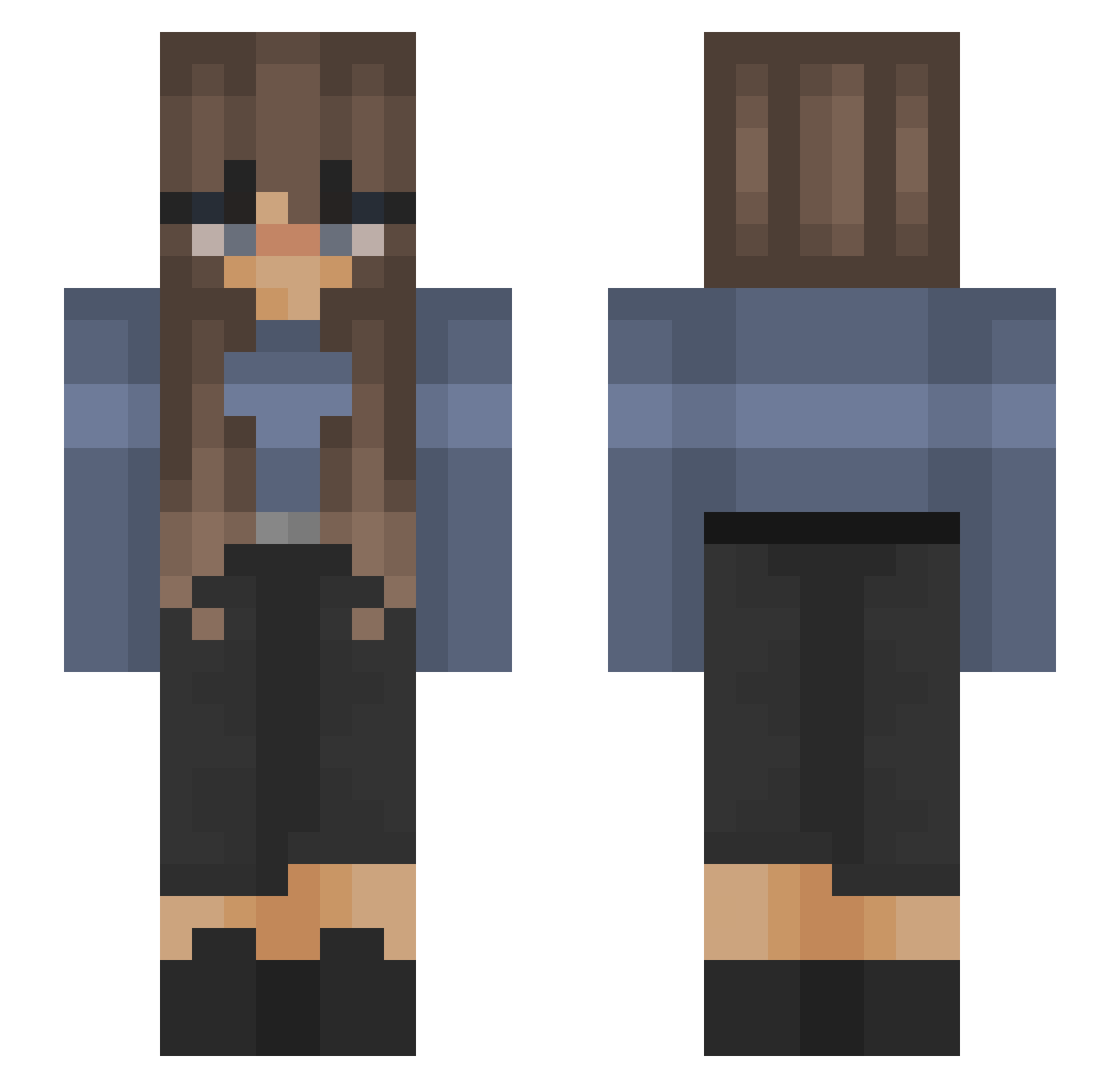 zRxbiinJr Minecraft skin, front and back view