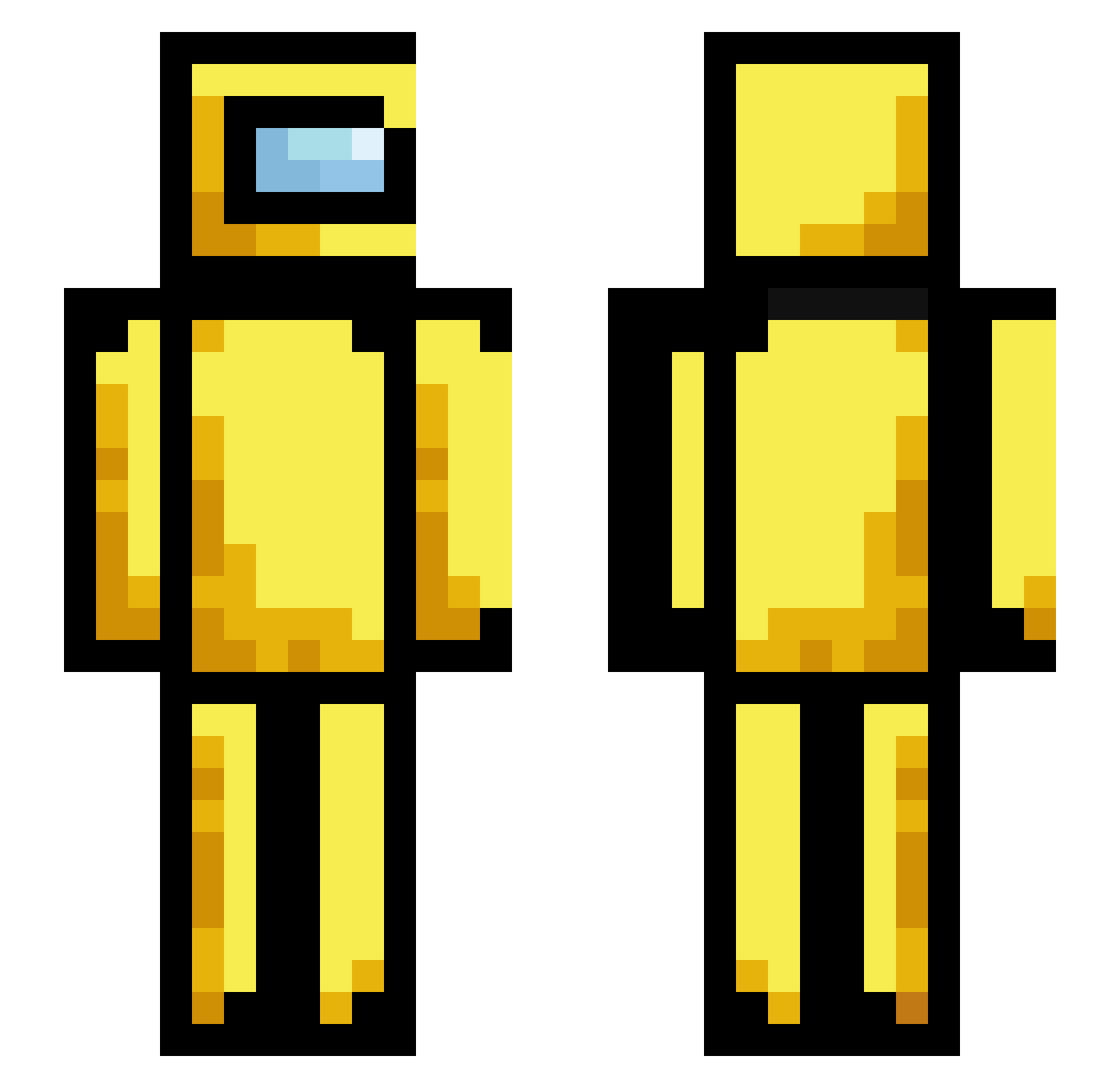 TotallyAbbstar Minecraft skin, front and back view