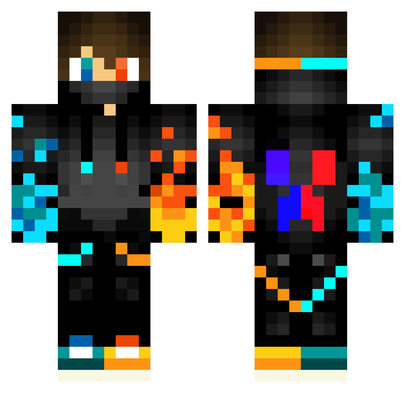 Loic1510 Minecraft skin, front and back view