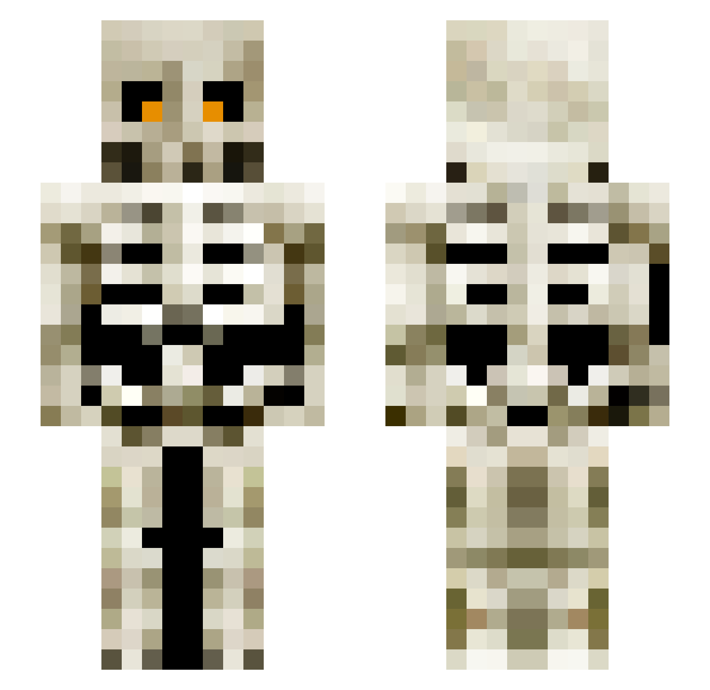 Corry Minecraft skin, front and back view