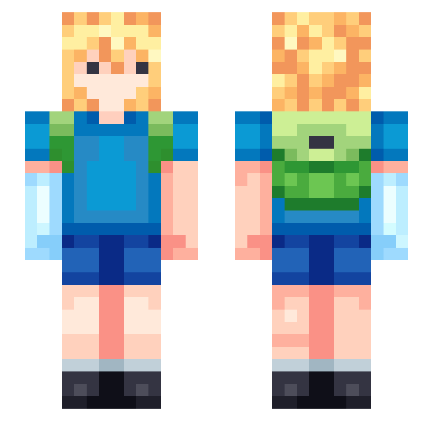 Sr_Kyu Minecraft skin, front and back view
